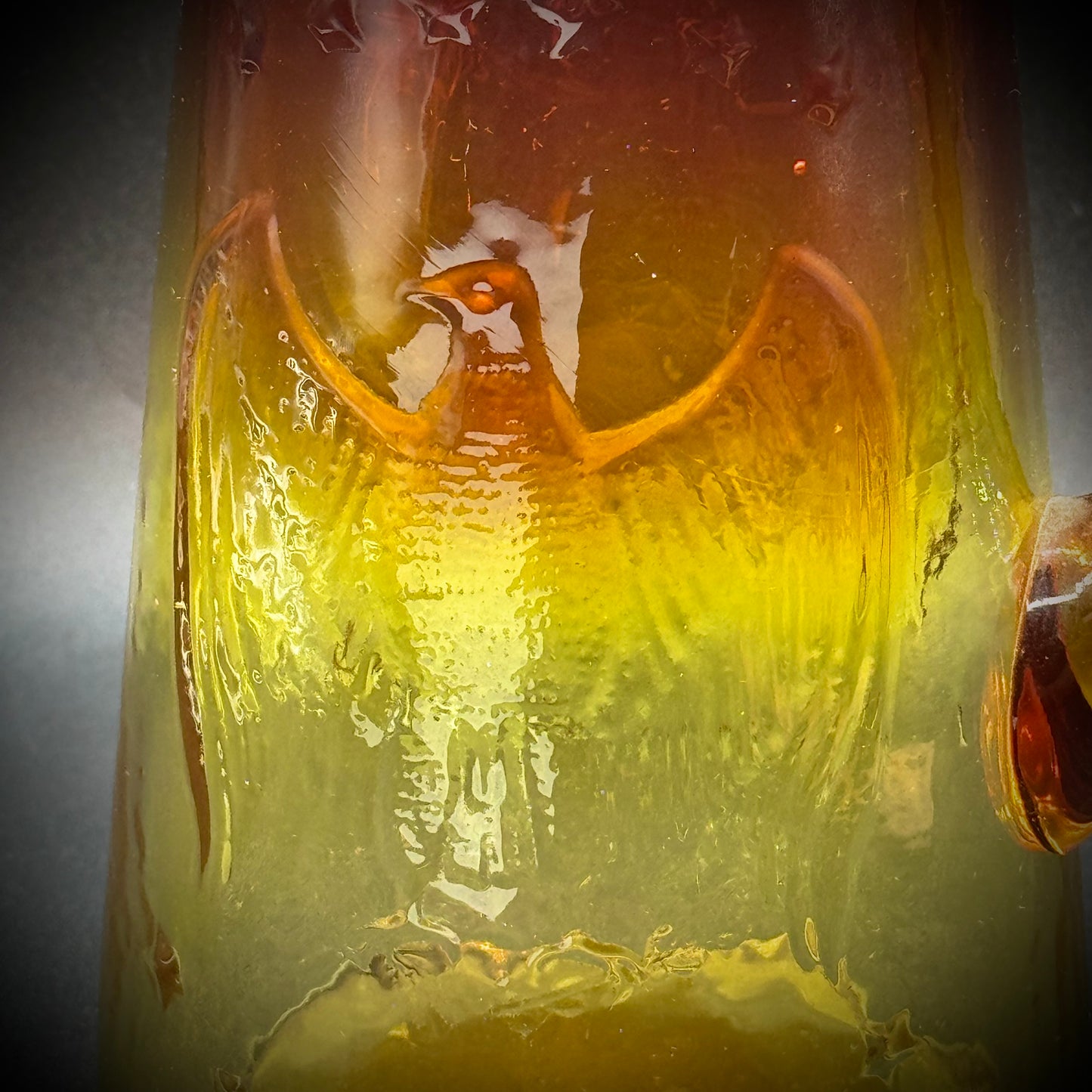 Vintage Kanawha Glass Amberina Large Pitcher with Federal Eagle Motif