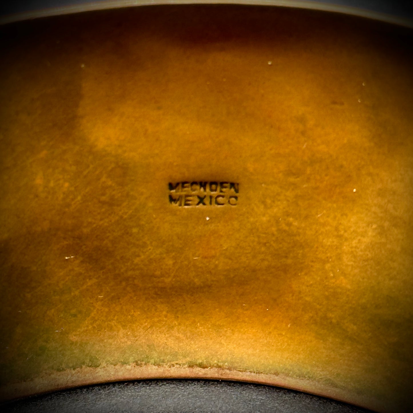 Vintage Mexican Copper & Inlaid Abalone Cuff