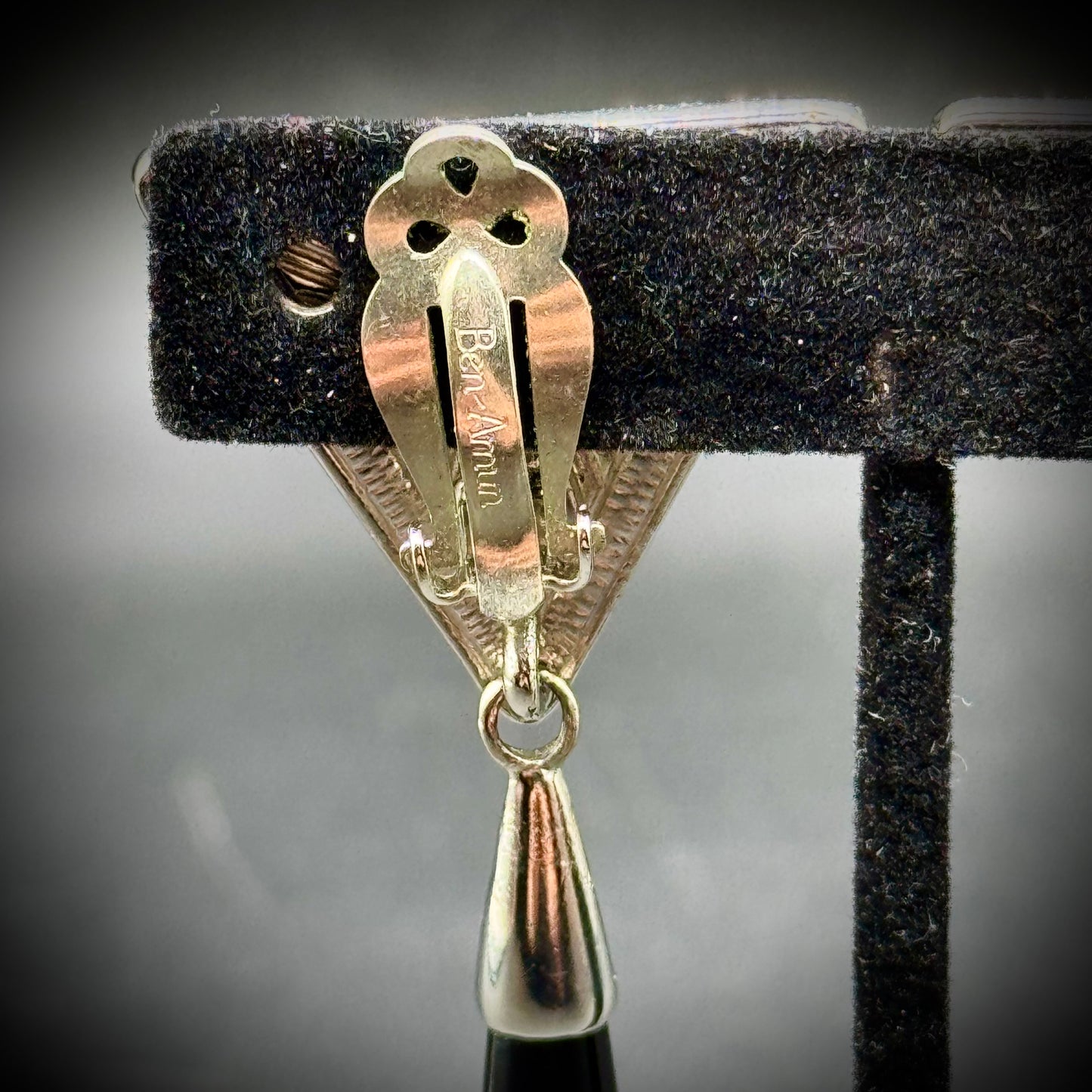 Vintage Clip On Ben Amun Deco Inspired Earrings