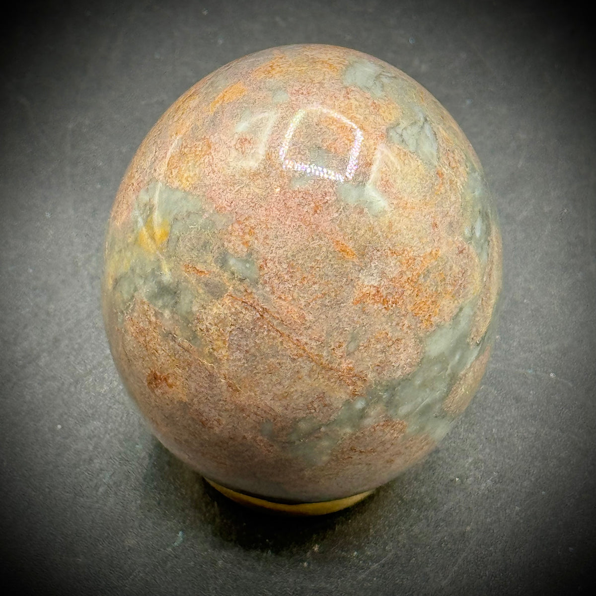 Marble Egg with Gold Ring Base