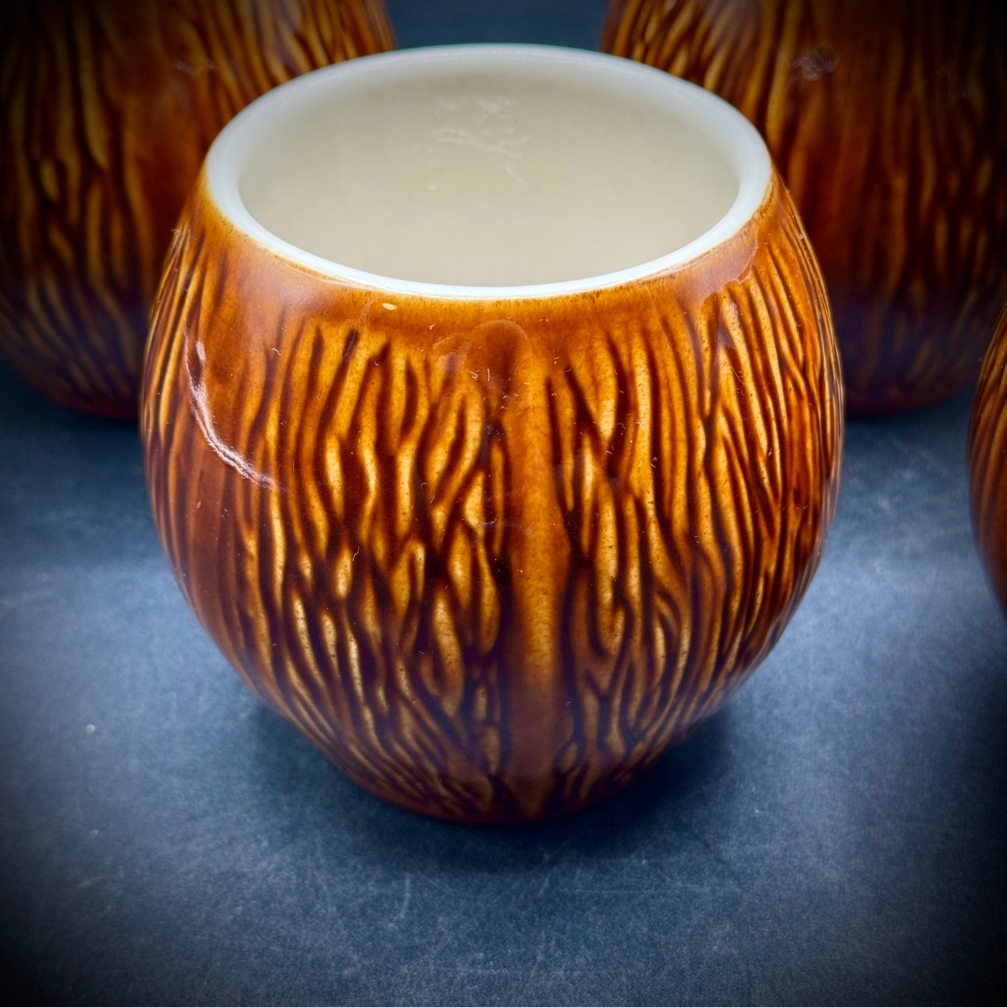 Set of 4 Vintage DCC USA Coconut Tiki Mugs