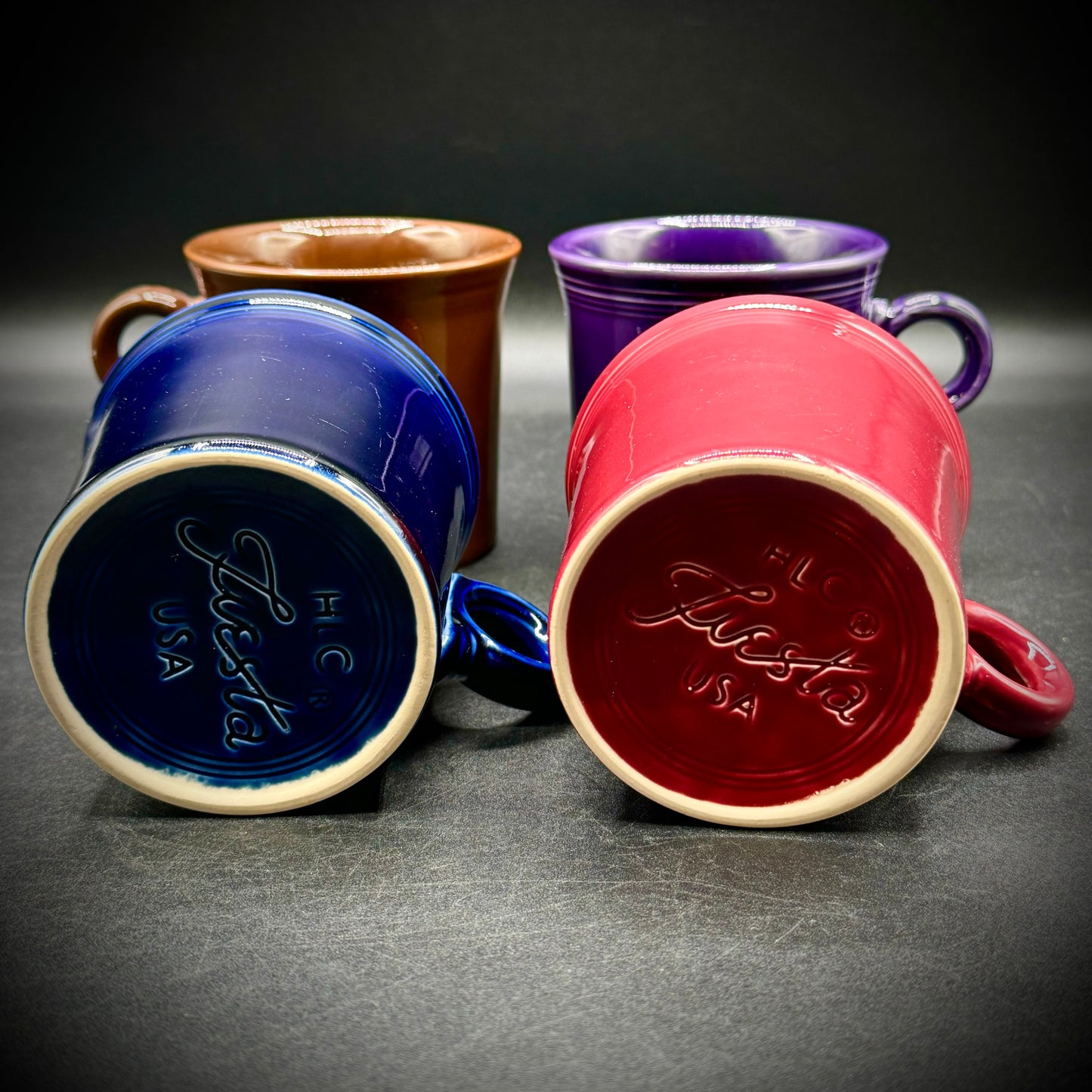 Set of 4 Dark Color Fiesta Coffee Cups