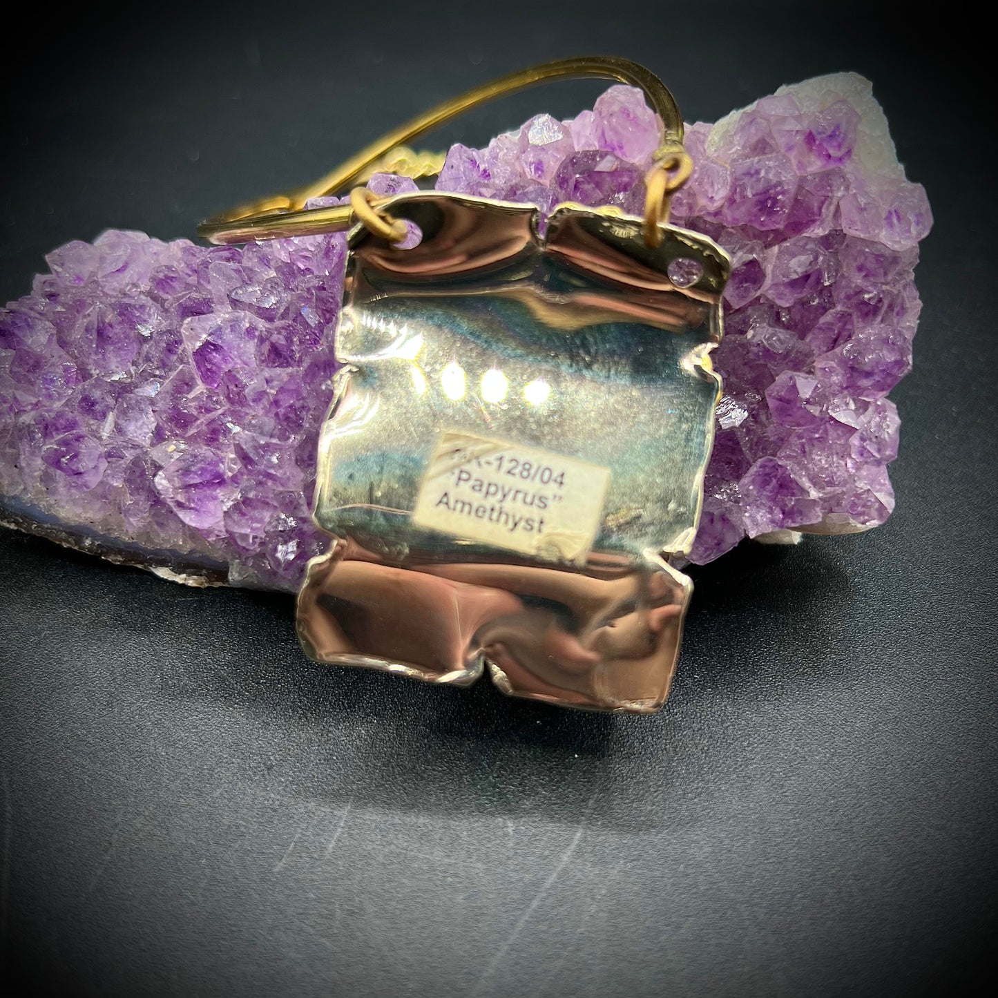 Artisan Mixed Metal Gold & Silver Natural Amethyst Necklace