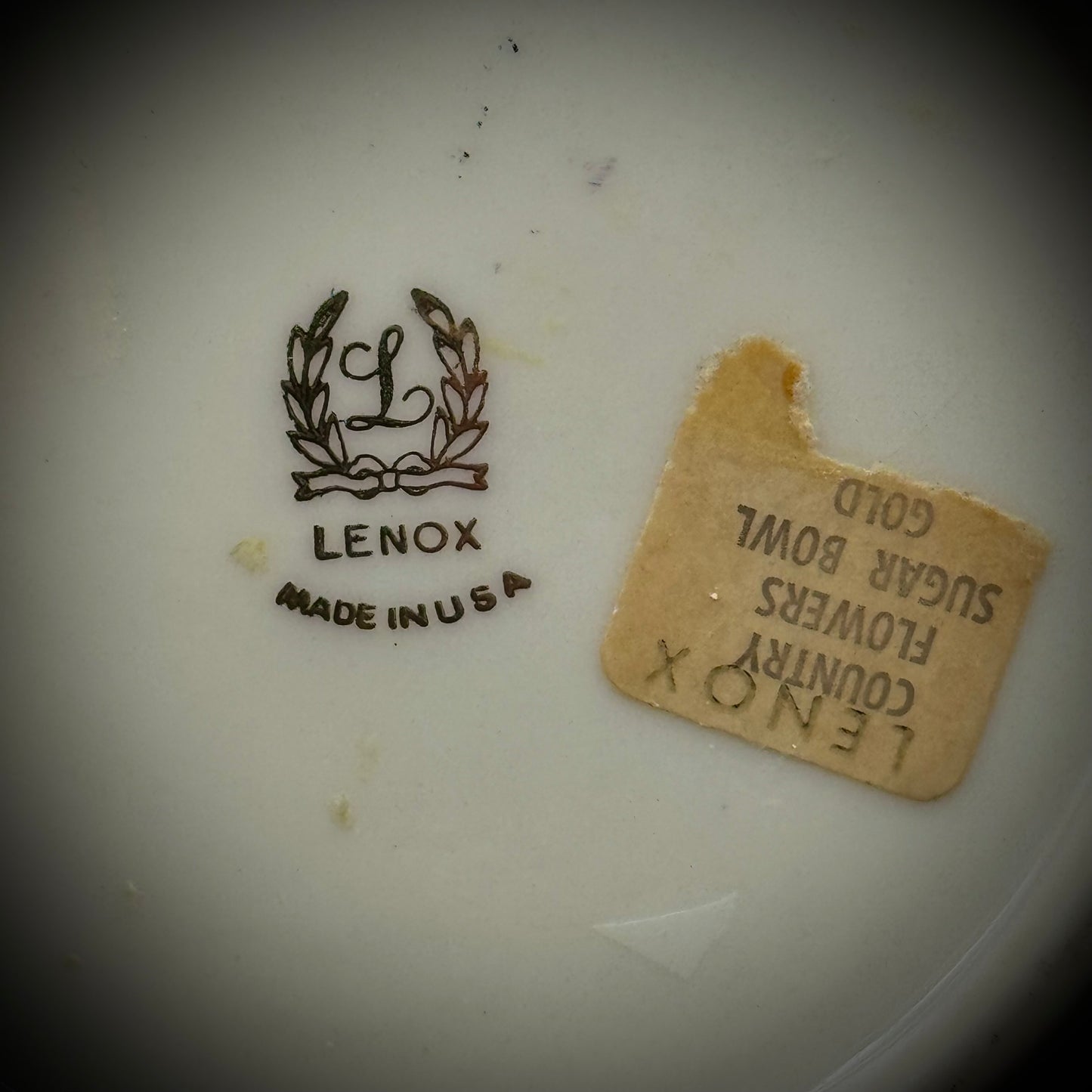 Vintage Lenox Country Flowers Lidded Sugar Bowl