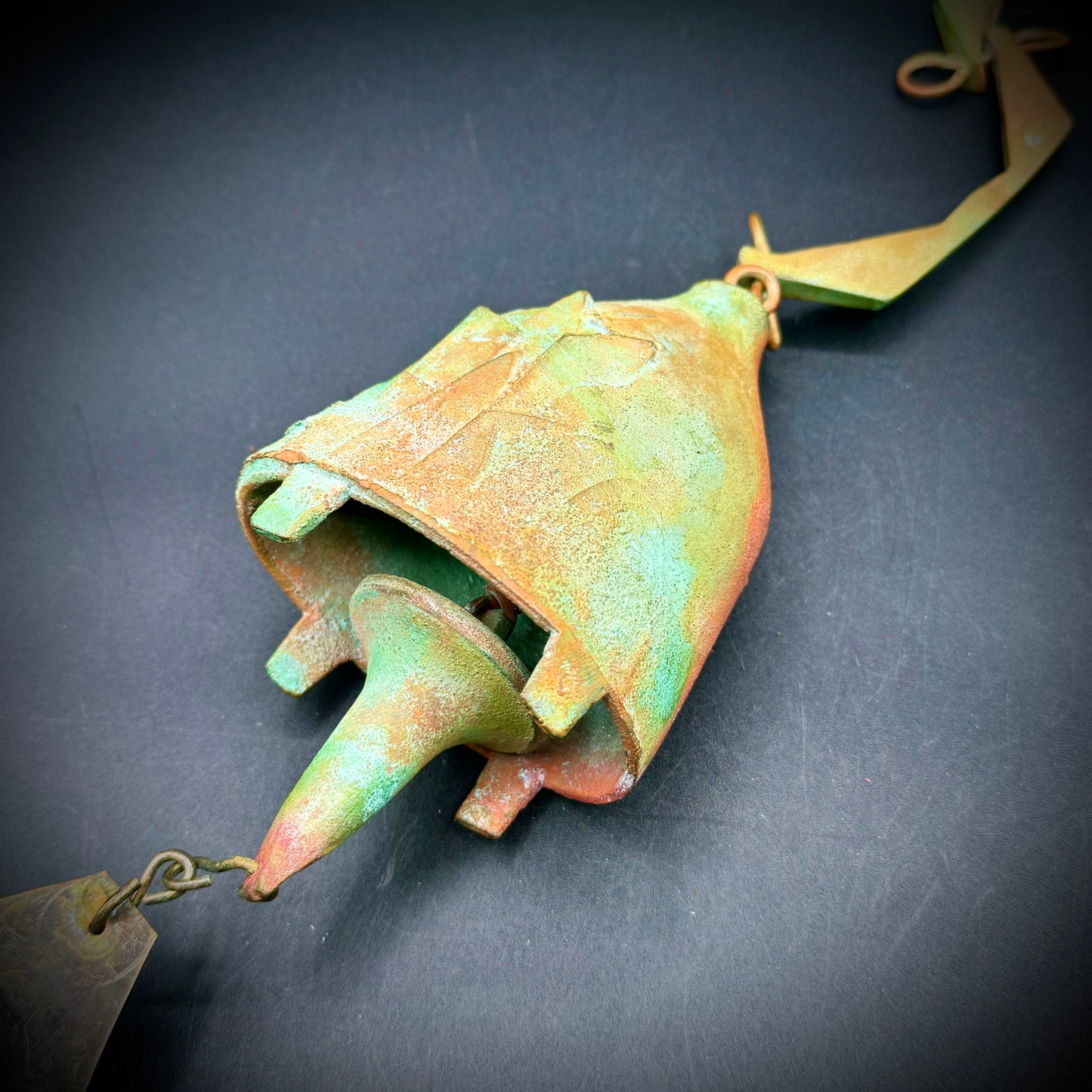 Rare Vintage 1960s-70s Bronze Bell by Italian Artist Paolo Soleri