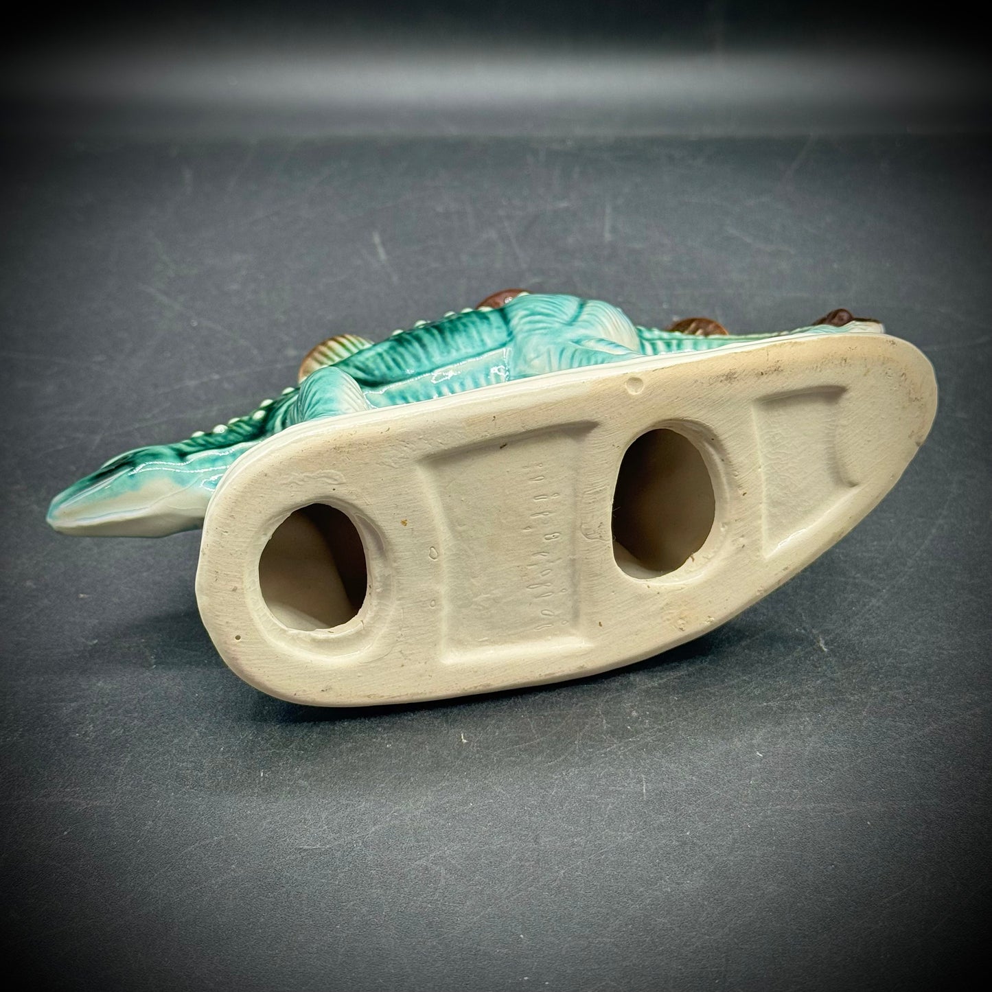 Vintage Ceramic Stegosaurus Dinosaur Sculpture - Made in Brazil