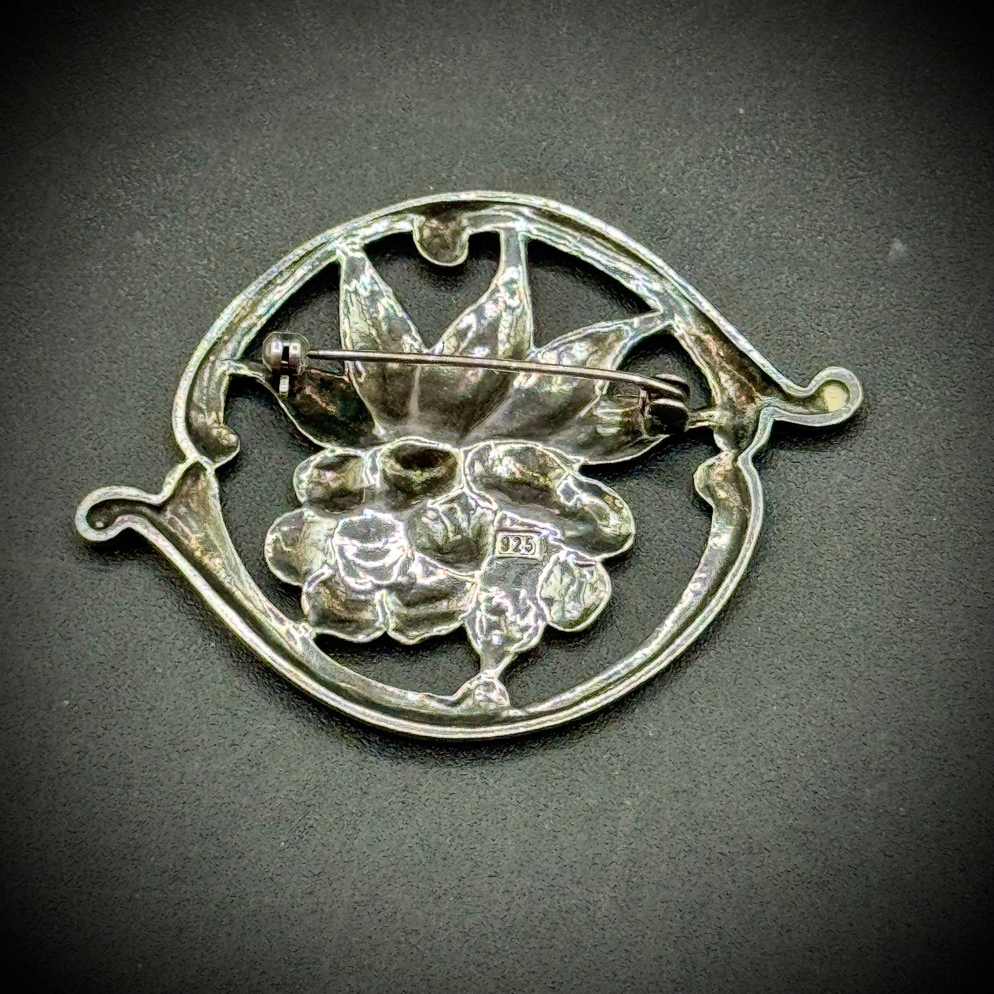 925 Sterling Silver Flower Spring Motif Brooch