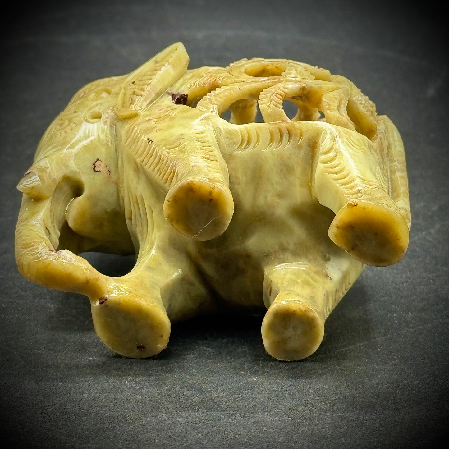 Carved Soapstone Elephant with Baby Elephant Inside