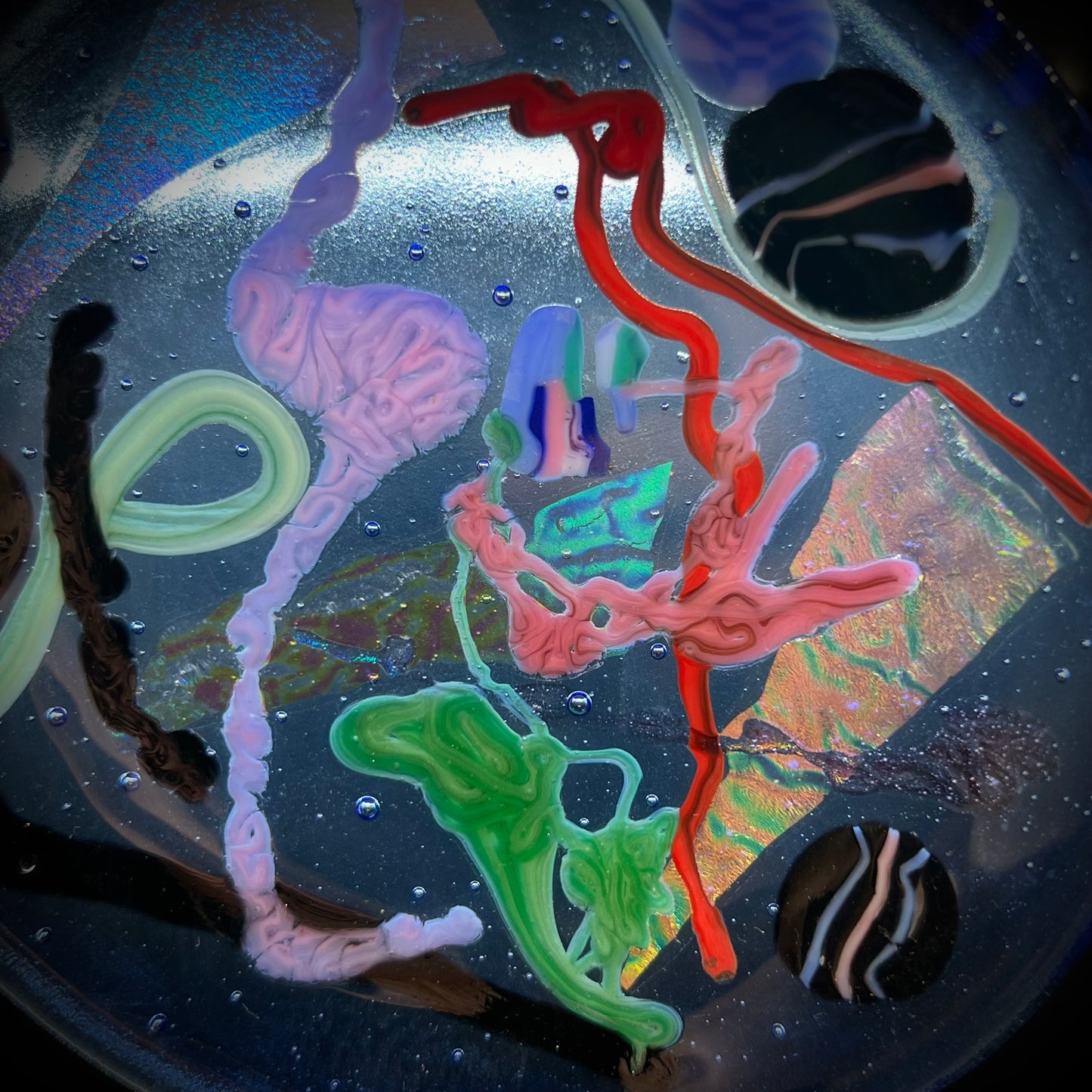 Colorful Fused Art Glass Plate