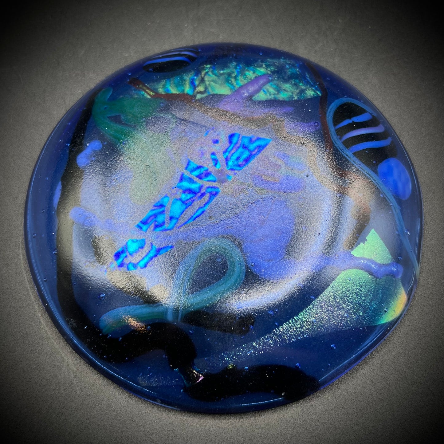 Colorful Fused Art Glass Plate