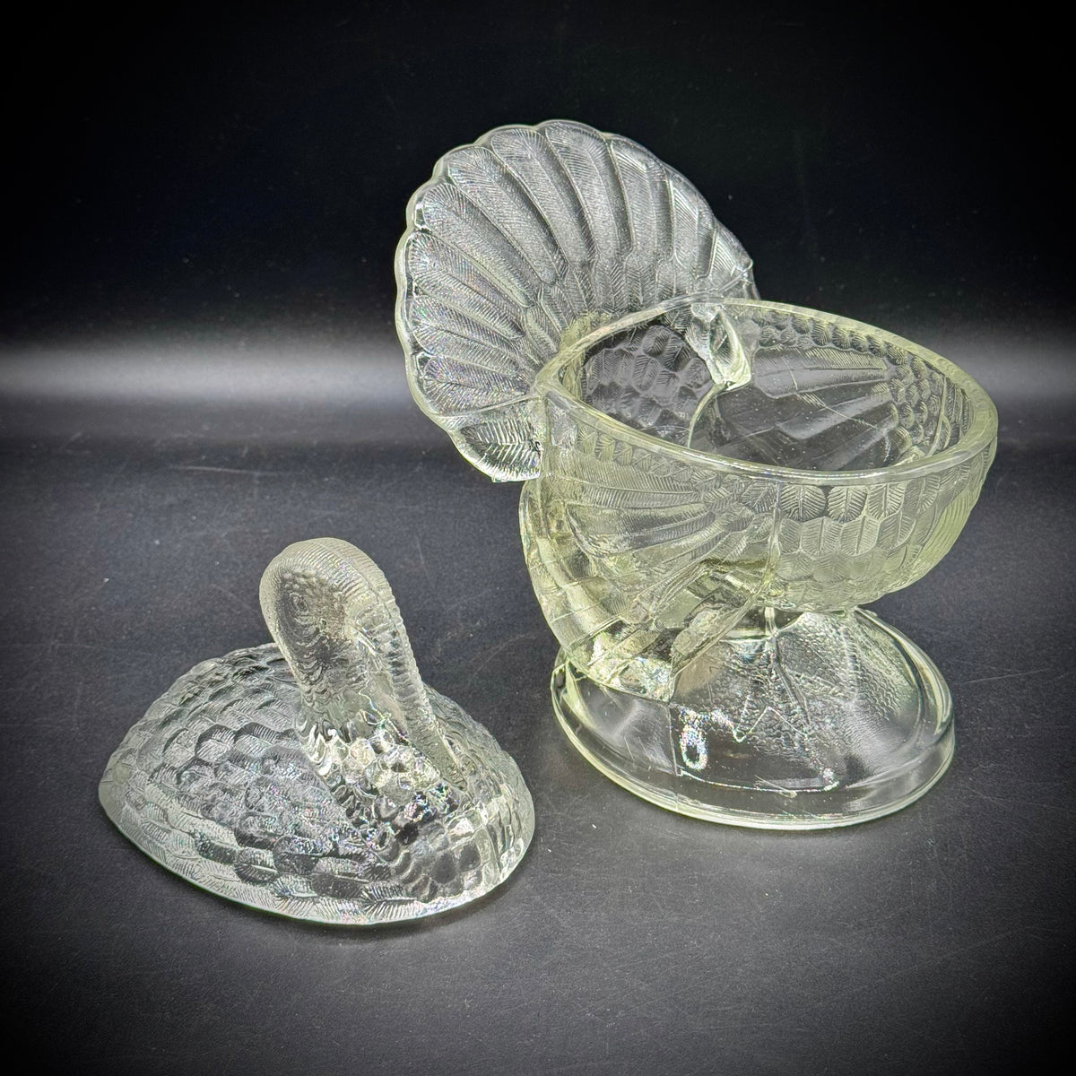 Vintage L.E. Smith "Tom Turkey" Lidded Dish