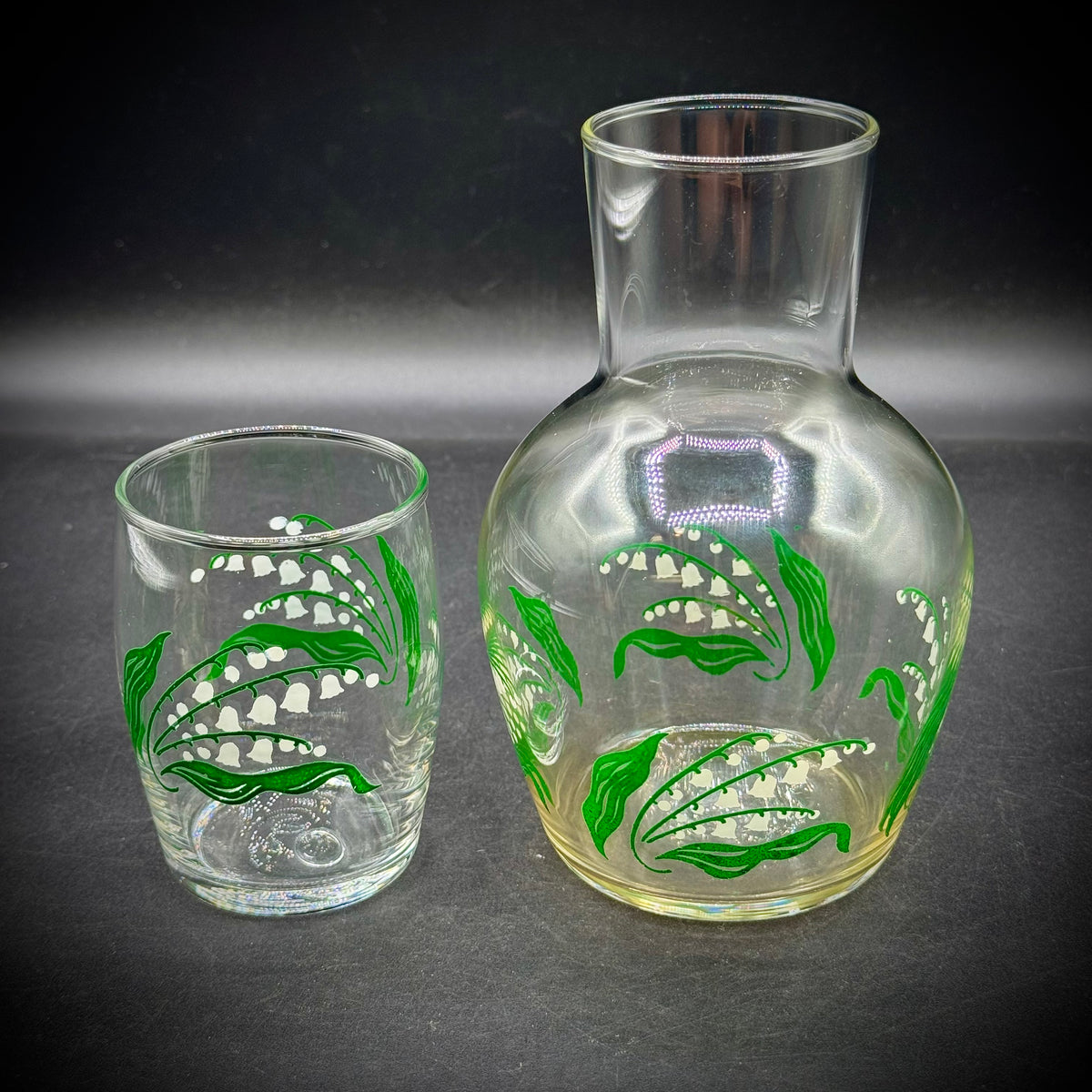 Vintage Lily of The Valley Glass Tumble Up