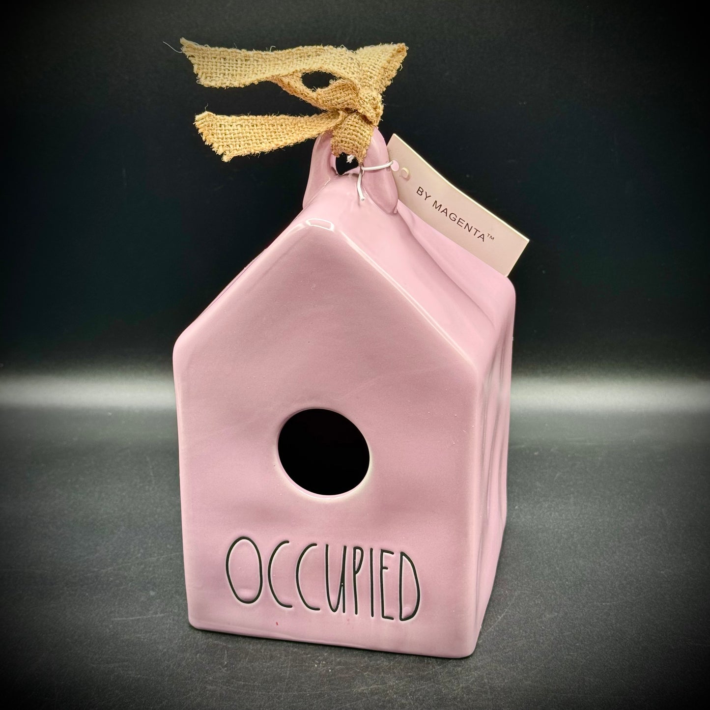 New with Tag Rae Dunn Artisan Collection by Magenta "Occupied" Lavender Birdhouse