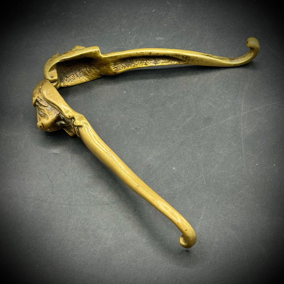Vintage Scotland Dog Motif Brass Nutcracker