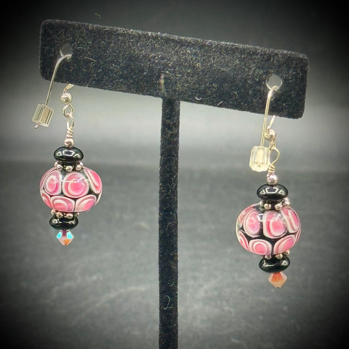 Murano Art Glass Lamplight Dangle Earrings