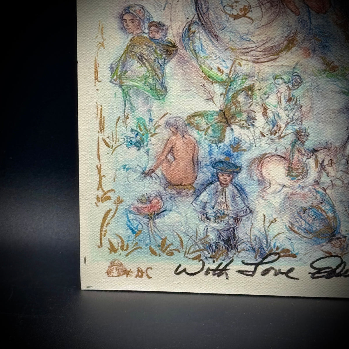 Edna Hibel Dual Hand Signed "The Epic" Biblical Painting Giclee on Board