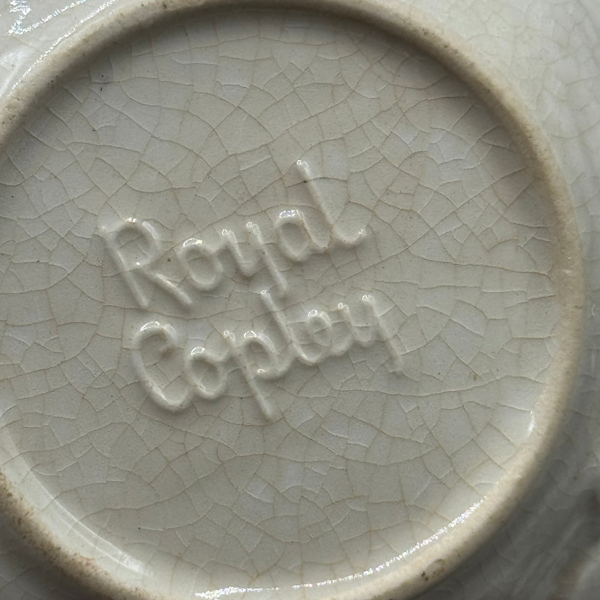 Vintage Royal Copley Red & Blue Ribbon Dish