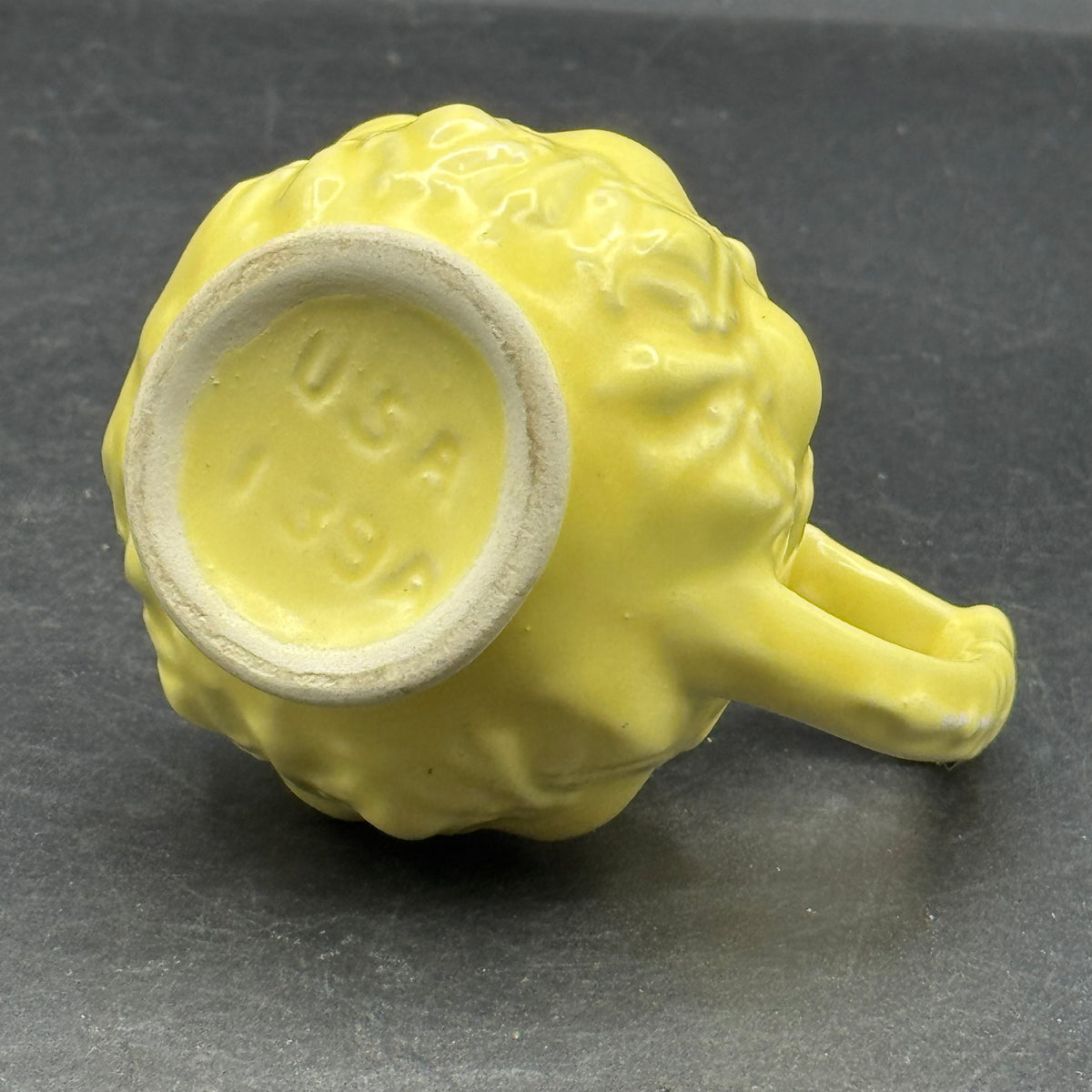 Vintage Camark Butter Yellow Ceramic Small Pitcher - Made in USA