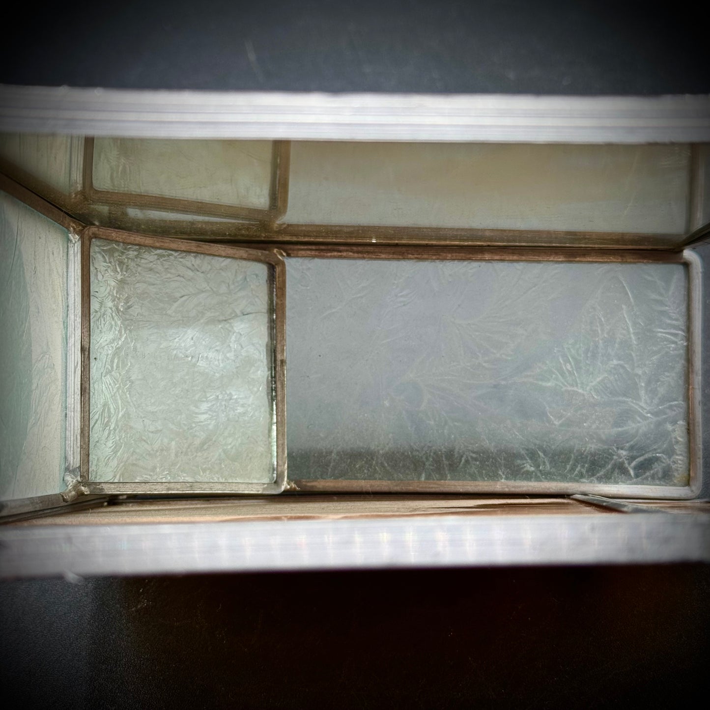 Vintage Slag Glass & Metal Wall Pocket