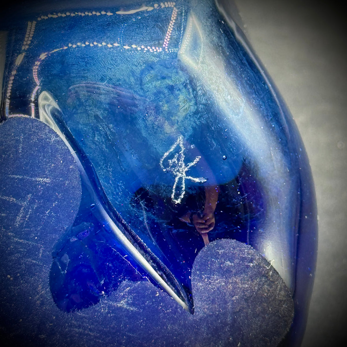 Artisan Made & Signed Cobalt Blue Art Glass Vase