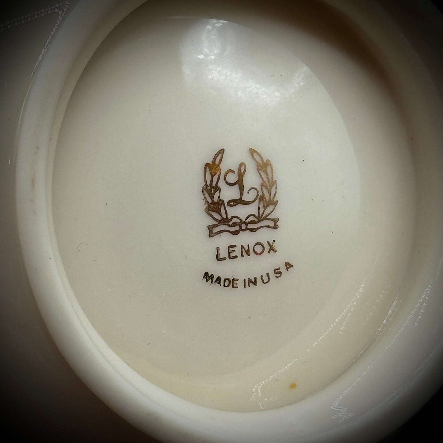 Vintage Lenox USA Canterbury Pattern Square Candy Bowl