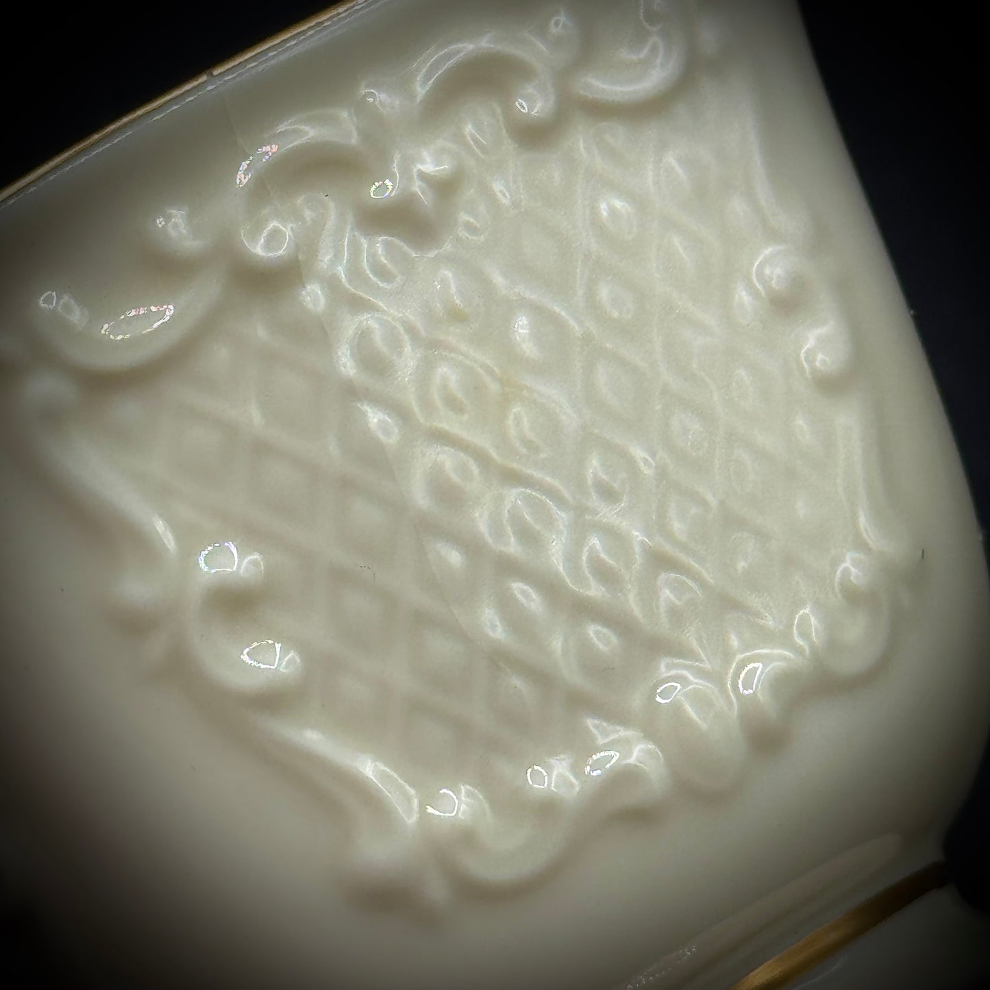 Vintage Lenox USA Canterbury Pattern Square Candy Bowl