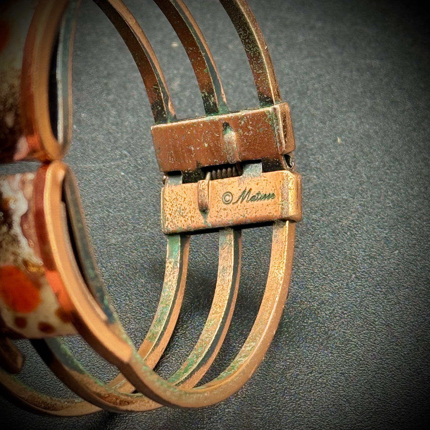 Vintage MCM Matisse Copper & Enamel Bracelet