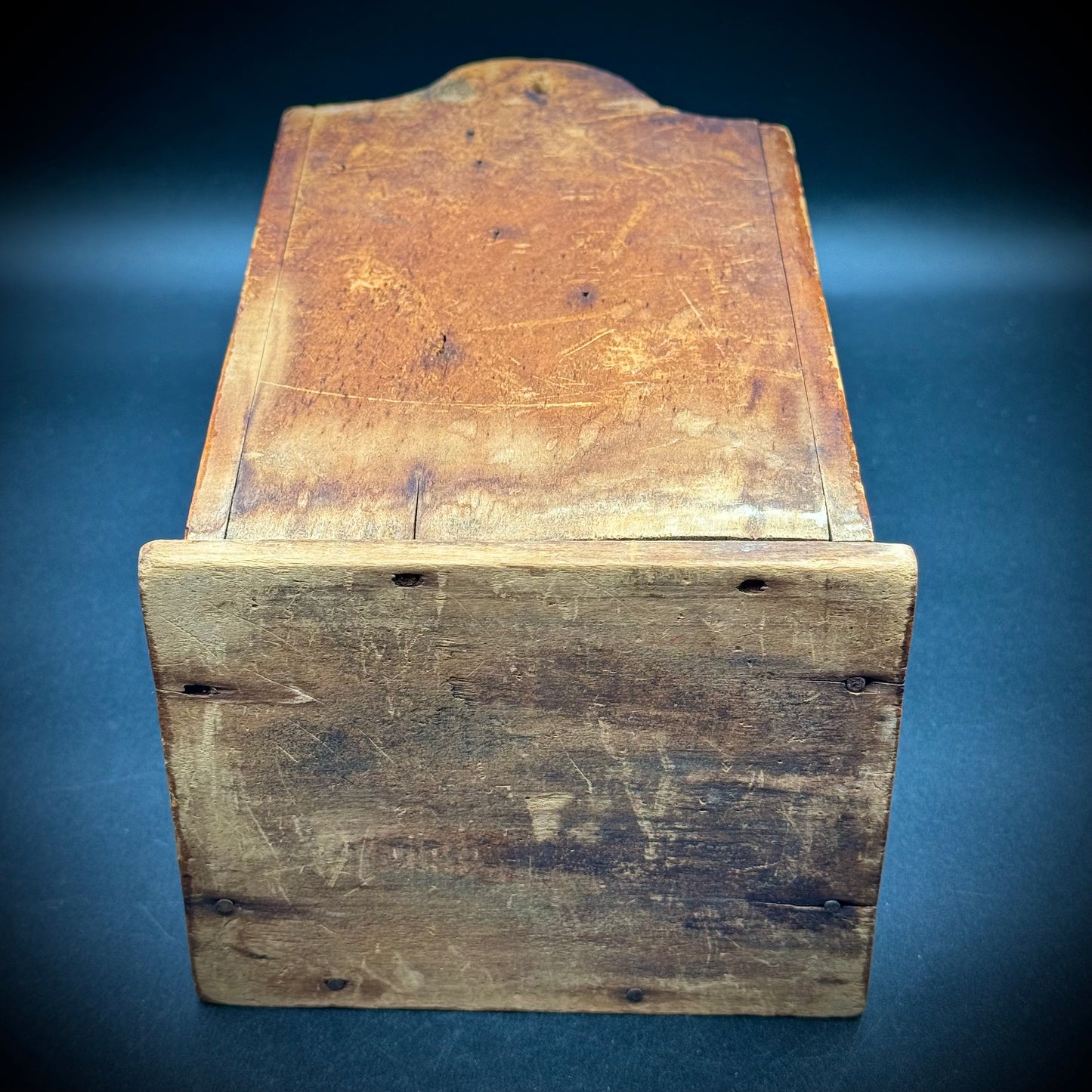 19th Century Primitive Antique Wood Salt Box
