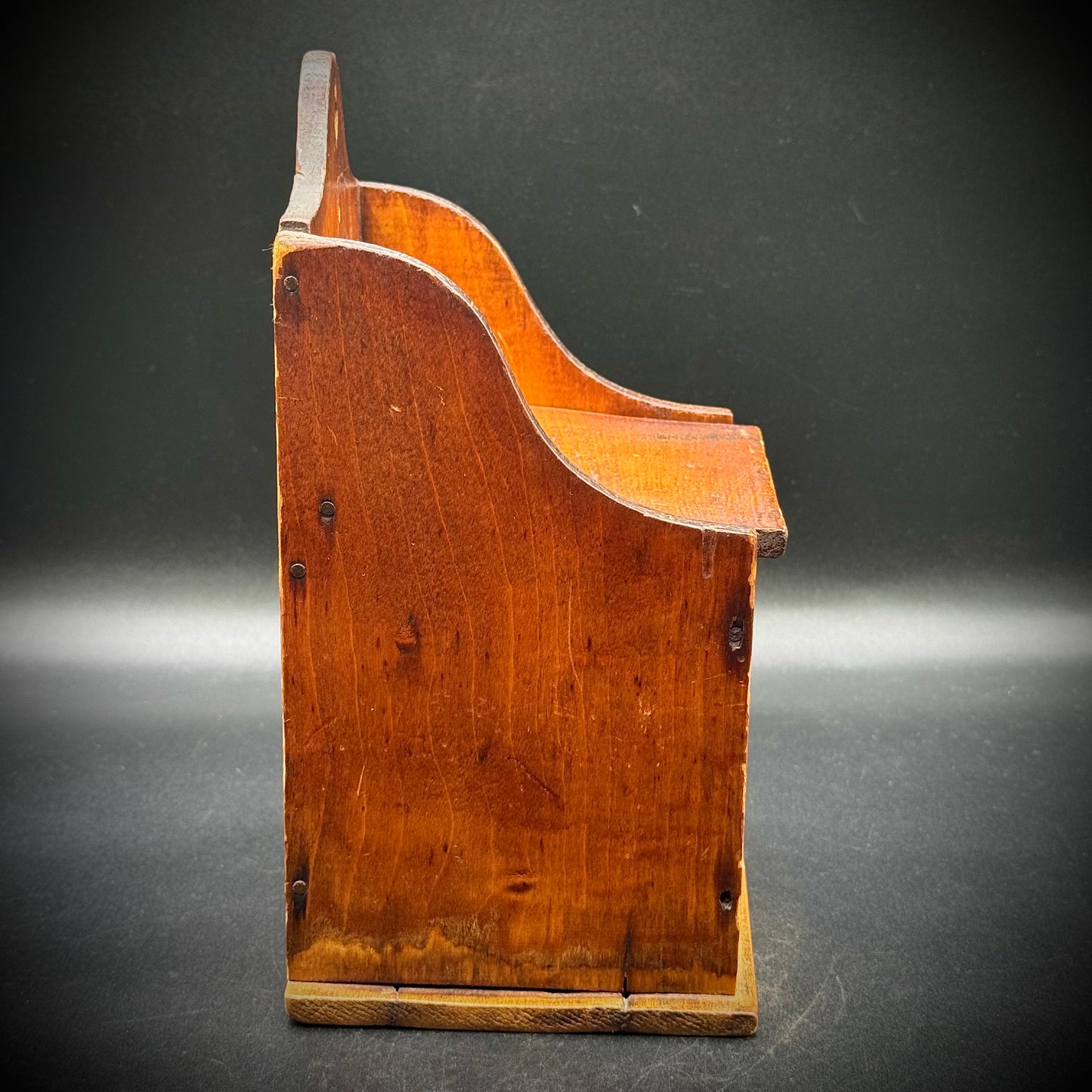 19th Century Primitive Antique Wood Salt Box
