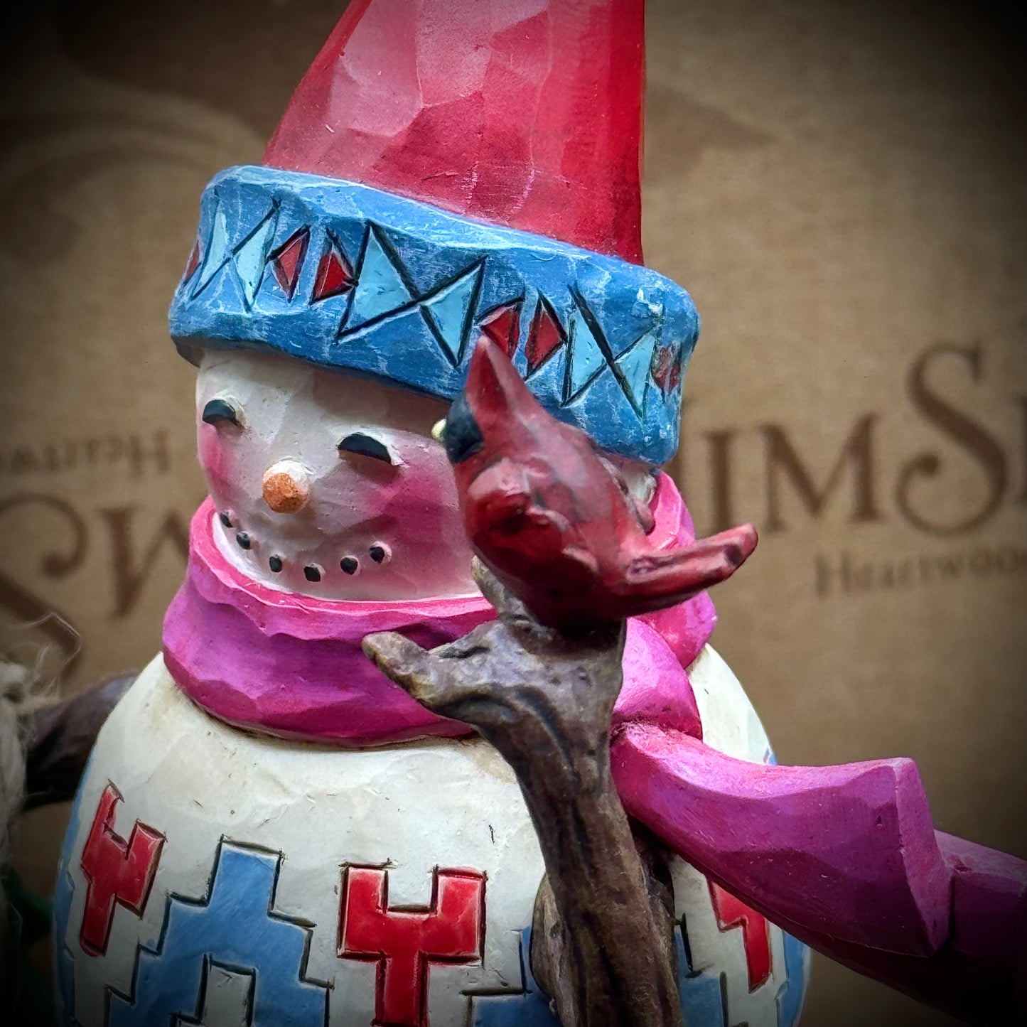 RARE Jim Shore Snowman "Naturally Merry" with Cardinal