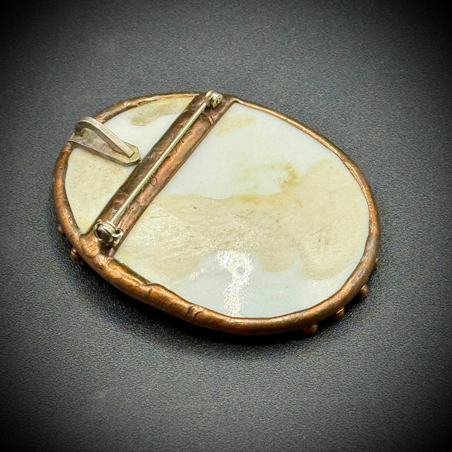 Antique Japanese Pottery Brooch/Pendant Piece of Possible Meiji Dynasty Satsuma Porcelain