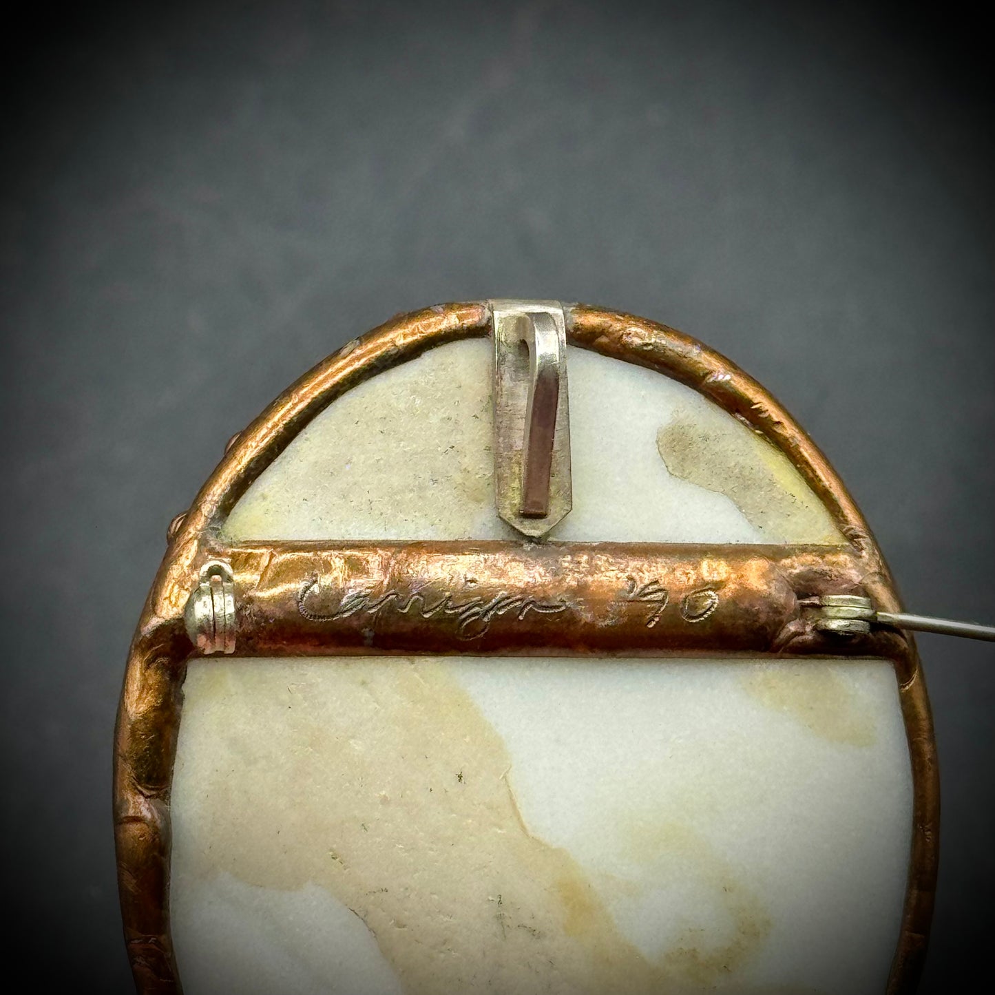 Antique Japanese Pottery Brooch/Pendant Piece of Possible Meiji Dynasty Satsuma Porcelain