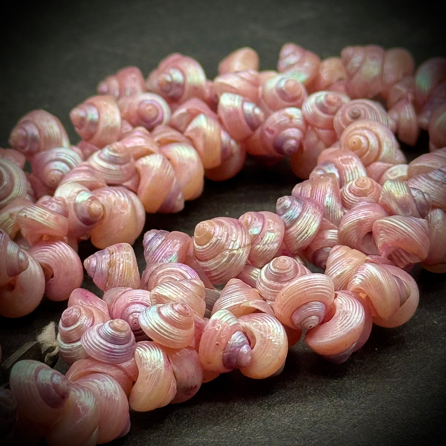 Gorgeous Opalescent Pink Trochus Seashell Twist Necklace