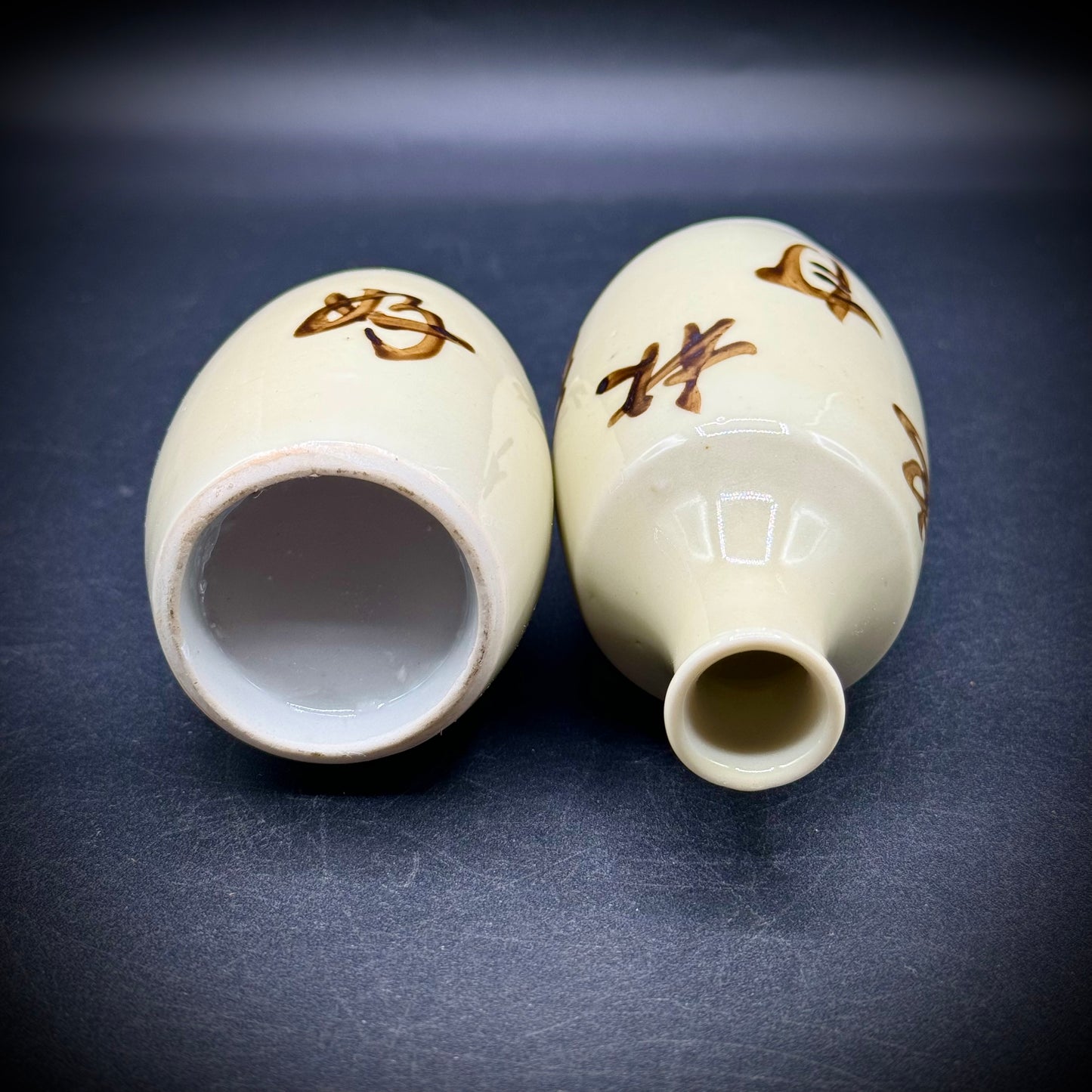 Pair of Vintage Pre-War Japanese Sake Bottles