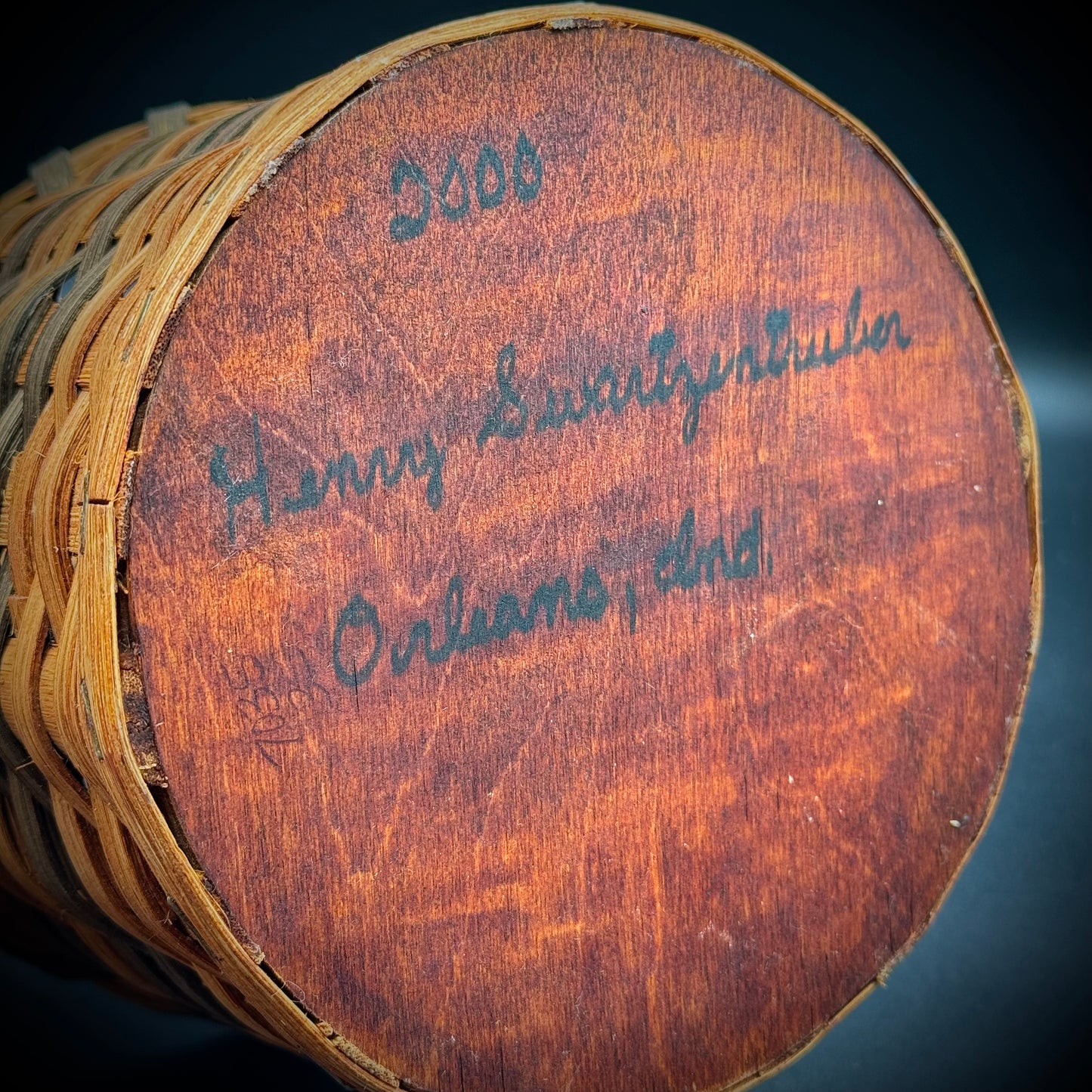 Amish Artisan Made Indiana Basket Signed