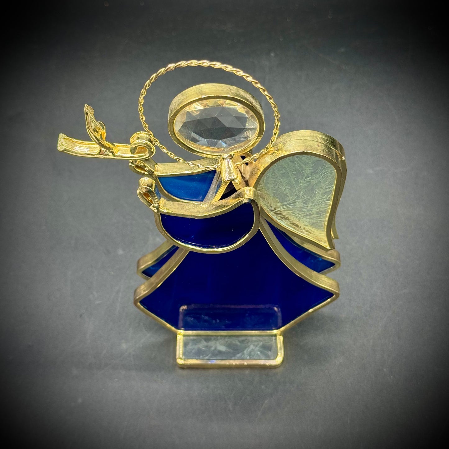 Vintage Metal & Stained Glass Angel