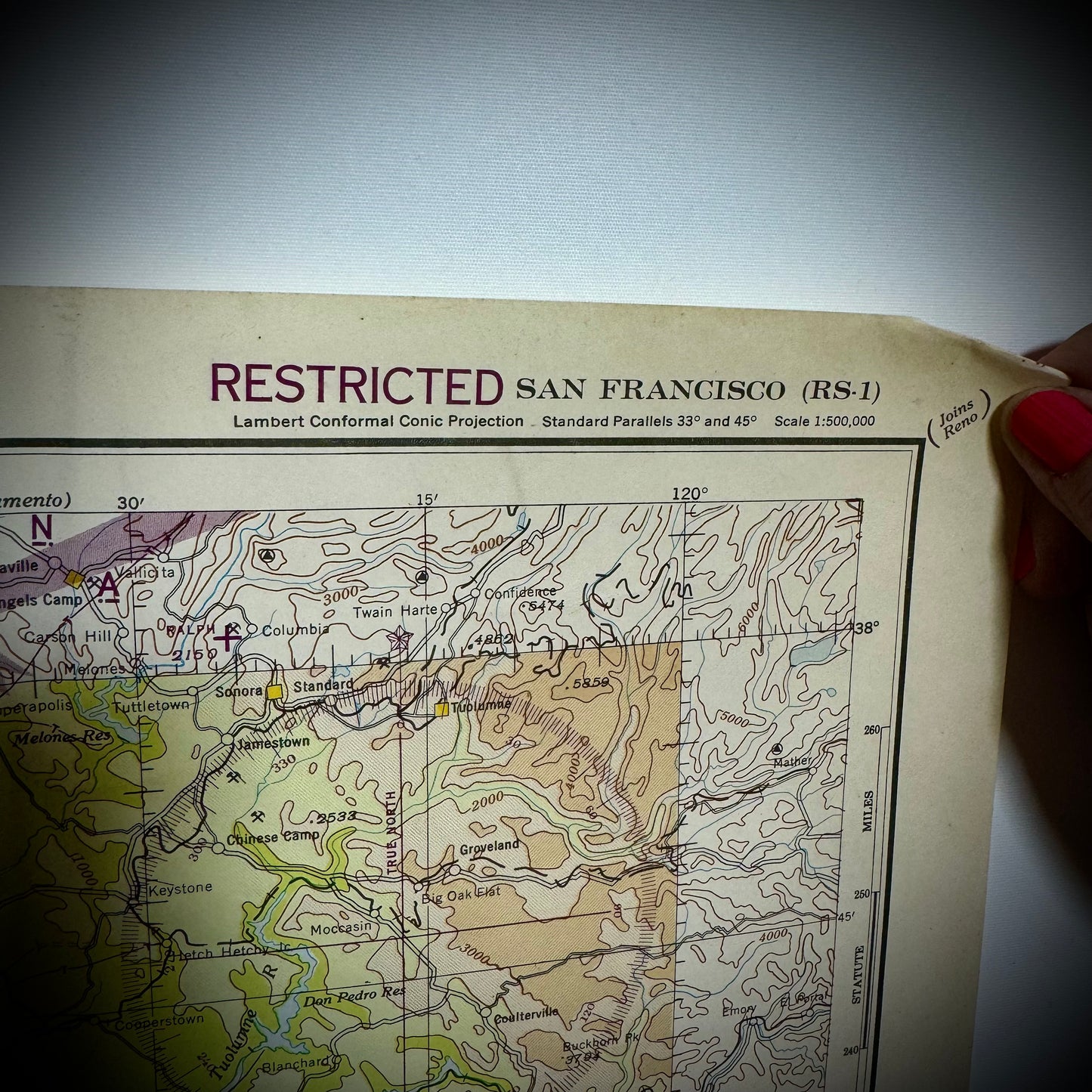 Original WWII "Jolly Roger " Bomber Group Navigation Chart "San Francisco"