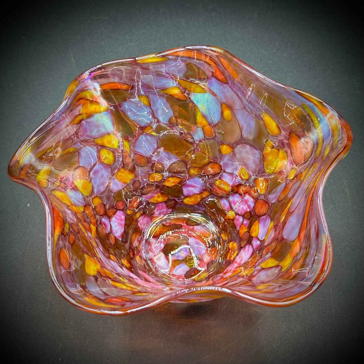 Colorful Glass Eye USA Wave Bowl