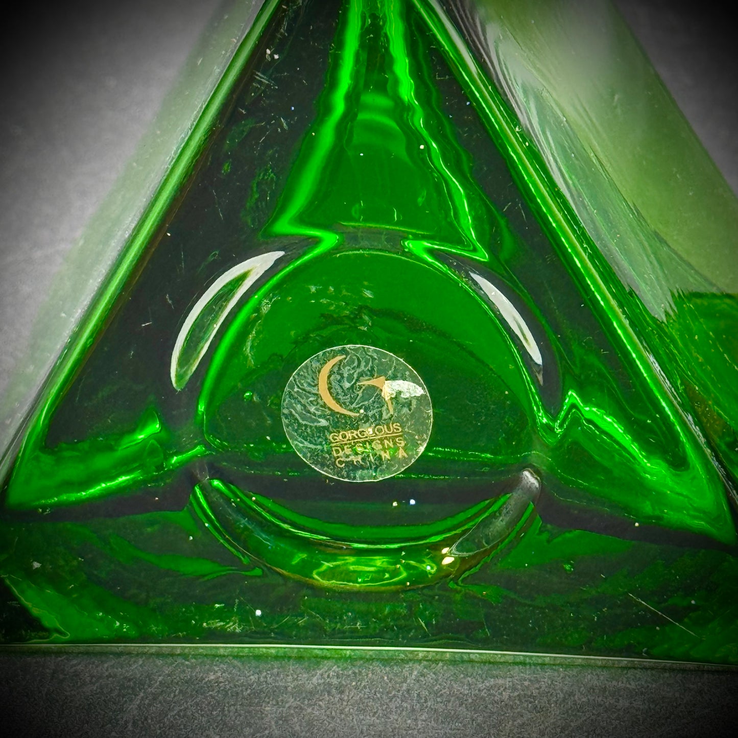 Pair of Emerald Glass Votives