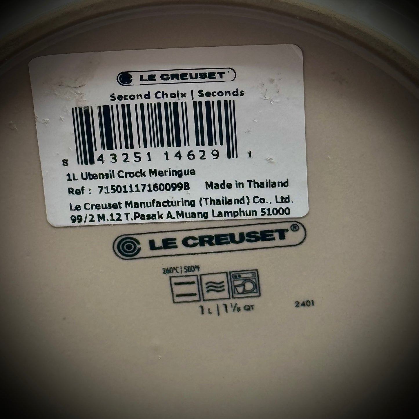 New with Tag Le Creuset 1L Utensil Crock