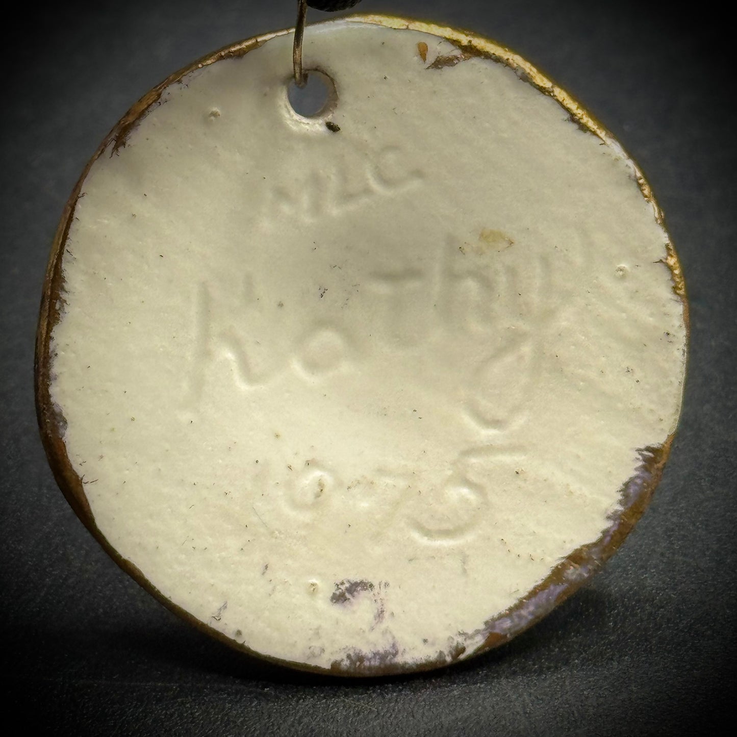 Vintage Artist "Kathy" Signed Painted Lady Pendant