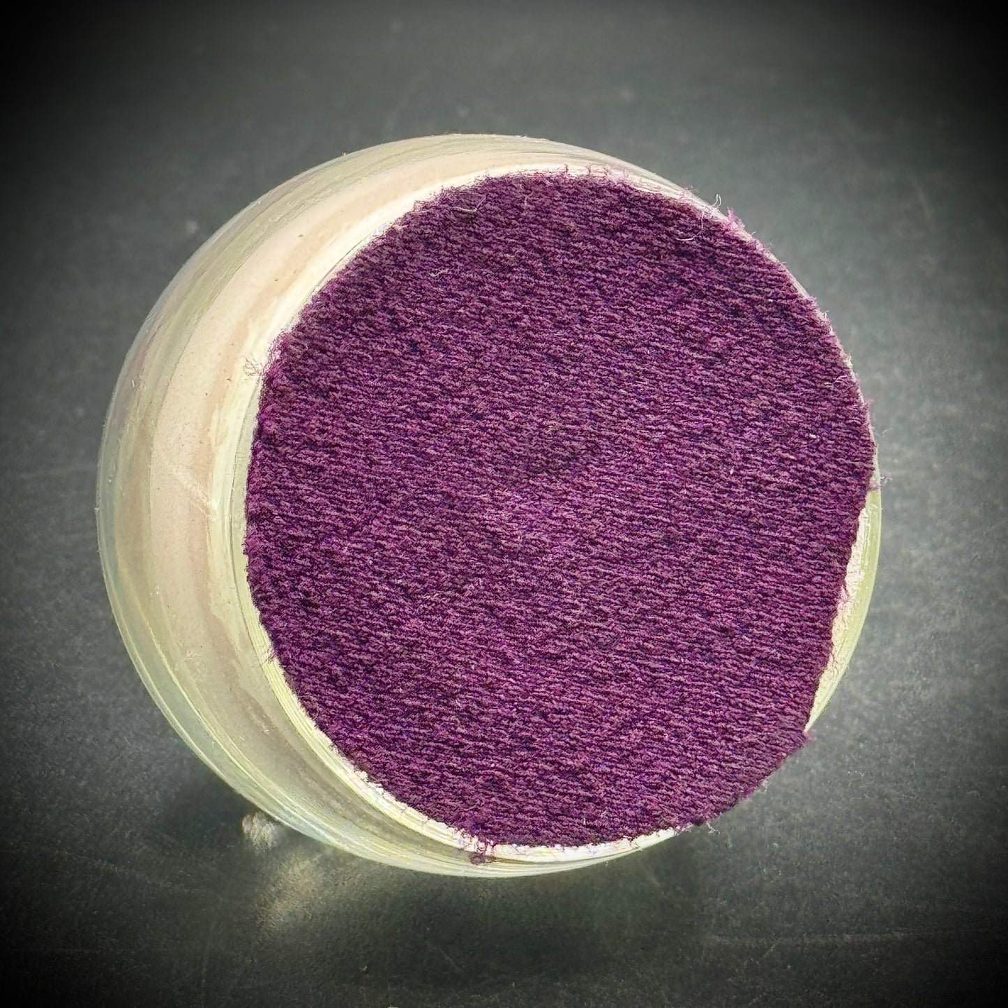 Artist Made High Detail Sand Art Glass Paperweight on Purple Felt