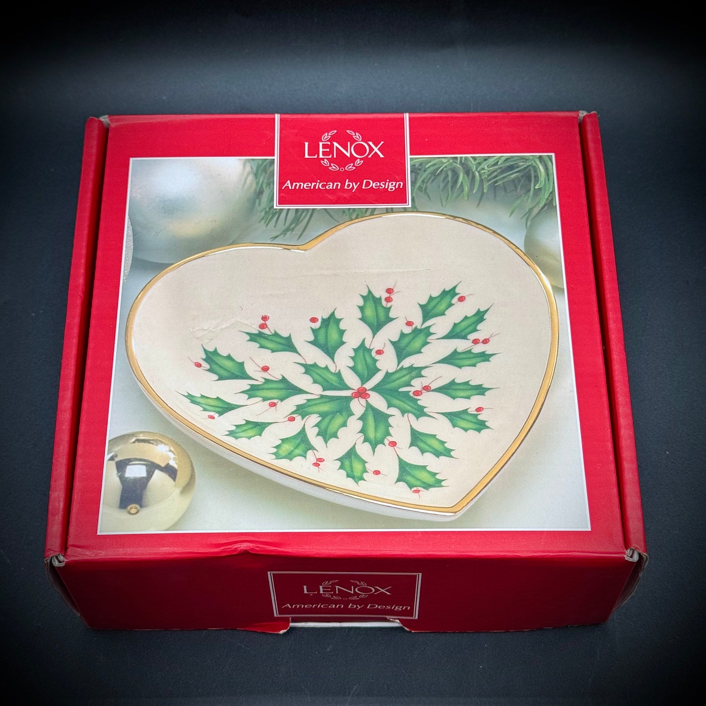New in Box Lenox Holiday Heart Trinket Dish