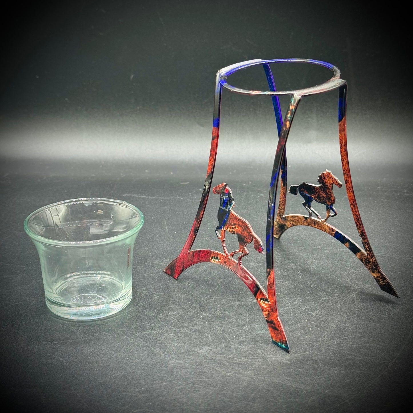 Metal & Glass Horse Votive #2