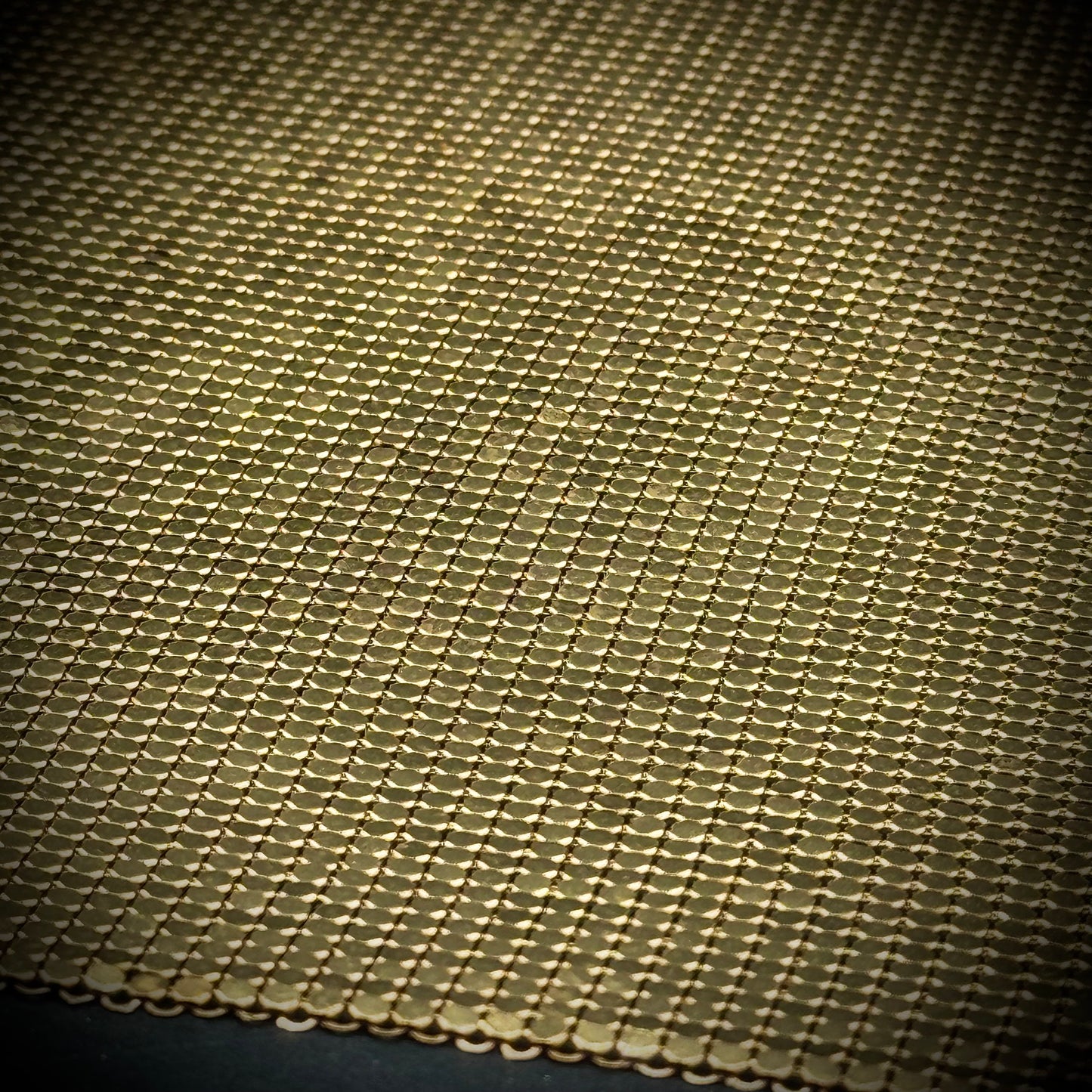 Vintage Whiting & Davis Gold Tone Mesh Bib Necklace