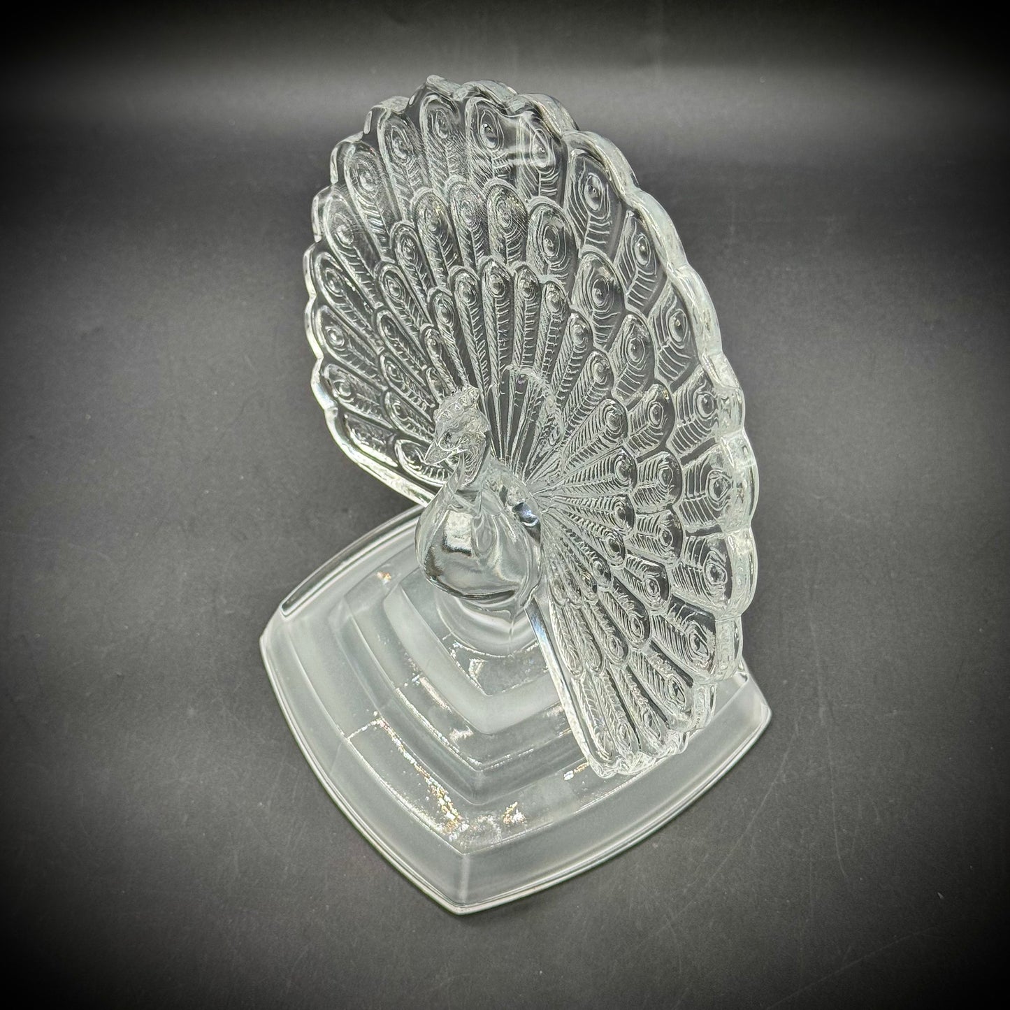 Vintage Cristal d'Arques Peacock Sculpture