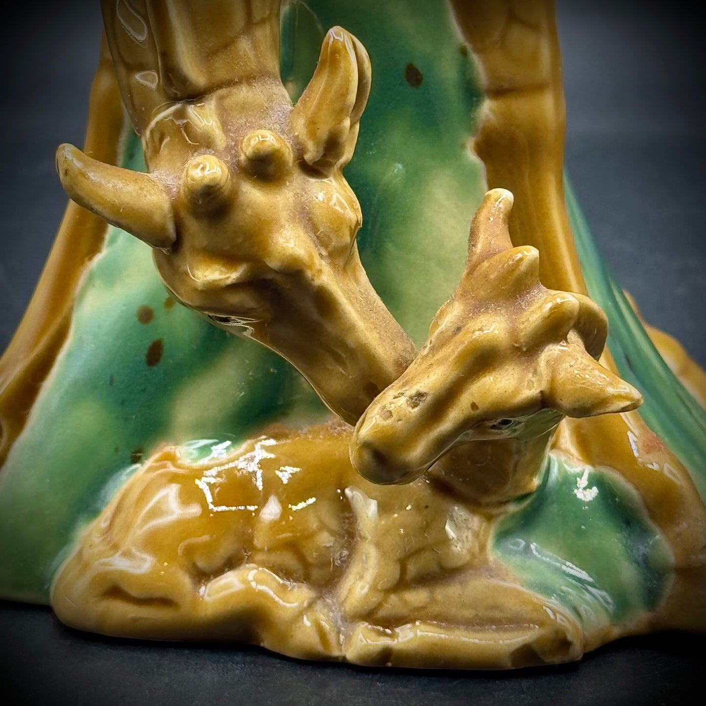 Majolica Mother Giraffe & Calf Vase
