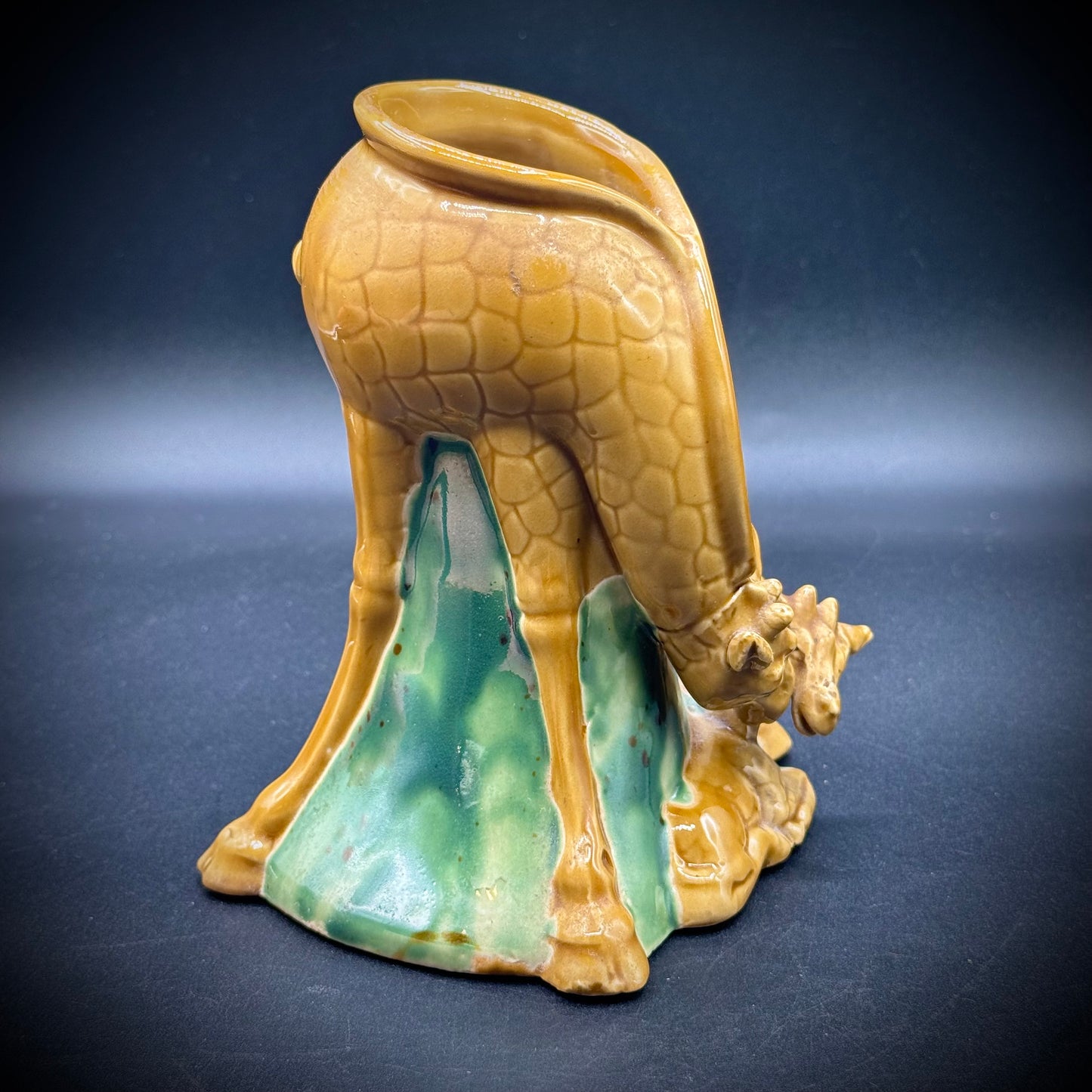 Majolica Mother Giraffe & Calf Vase