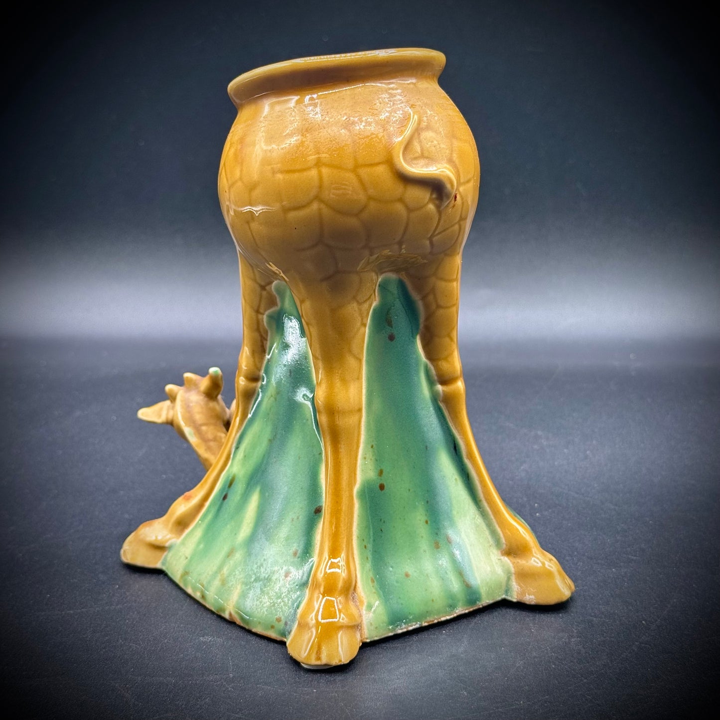 Majolica Mother Giraffe & Calf Vase
