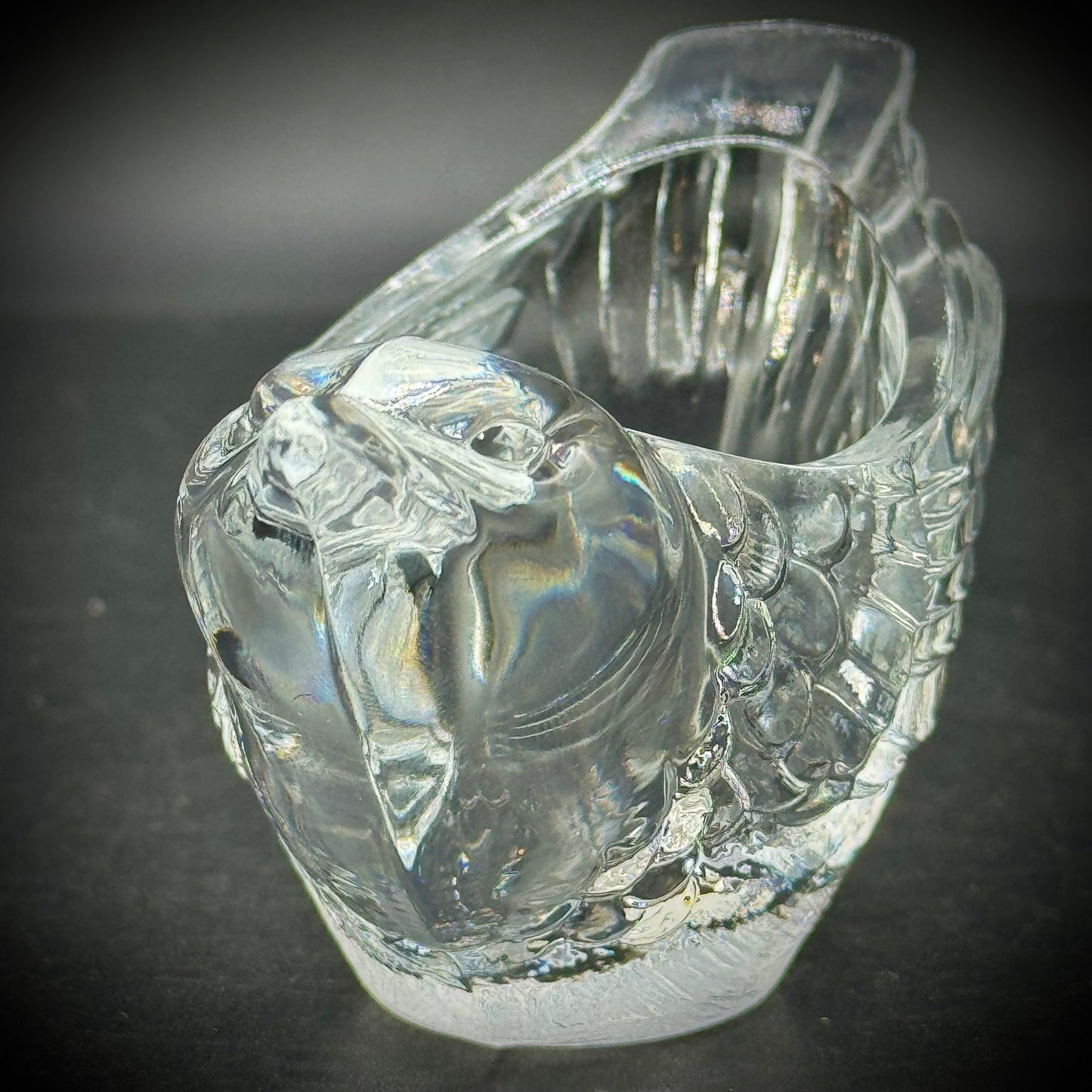Vintage Crystal d'Arques Bird Trinket Dish Made in France